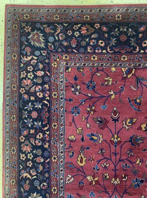 27008578g - Agra fein alt, Indien, um 1940-1950, Wolle auf Baumwolle, ca. 362 x 265 cm, EHZ: 2