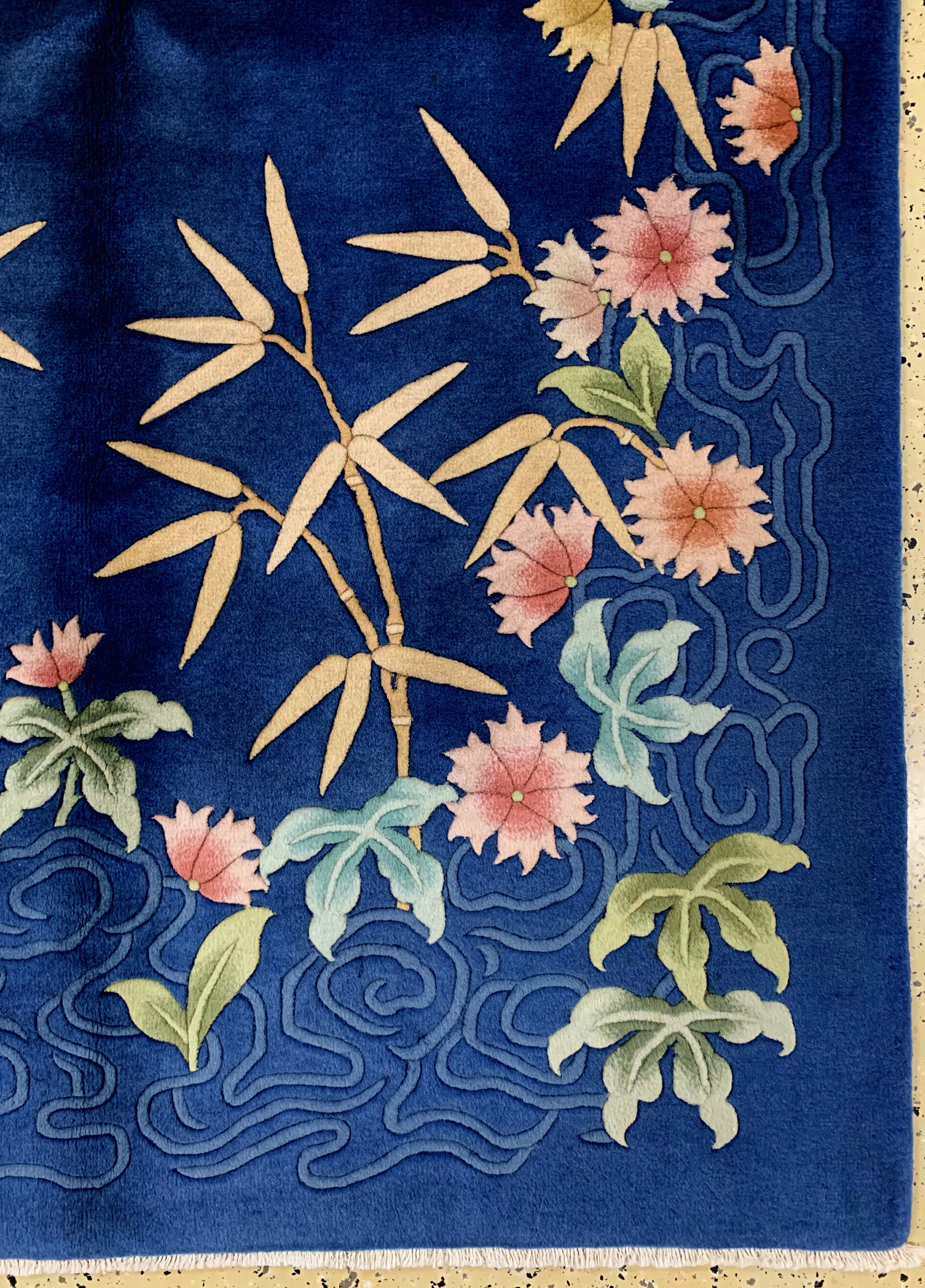 Detail a: Peking"Art-Deco"fein, China, um 1900, Korkwolle auf Baumwolle, ca. 242 x 150 cm, gereinigt, EHZ: 2