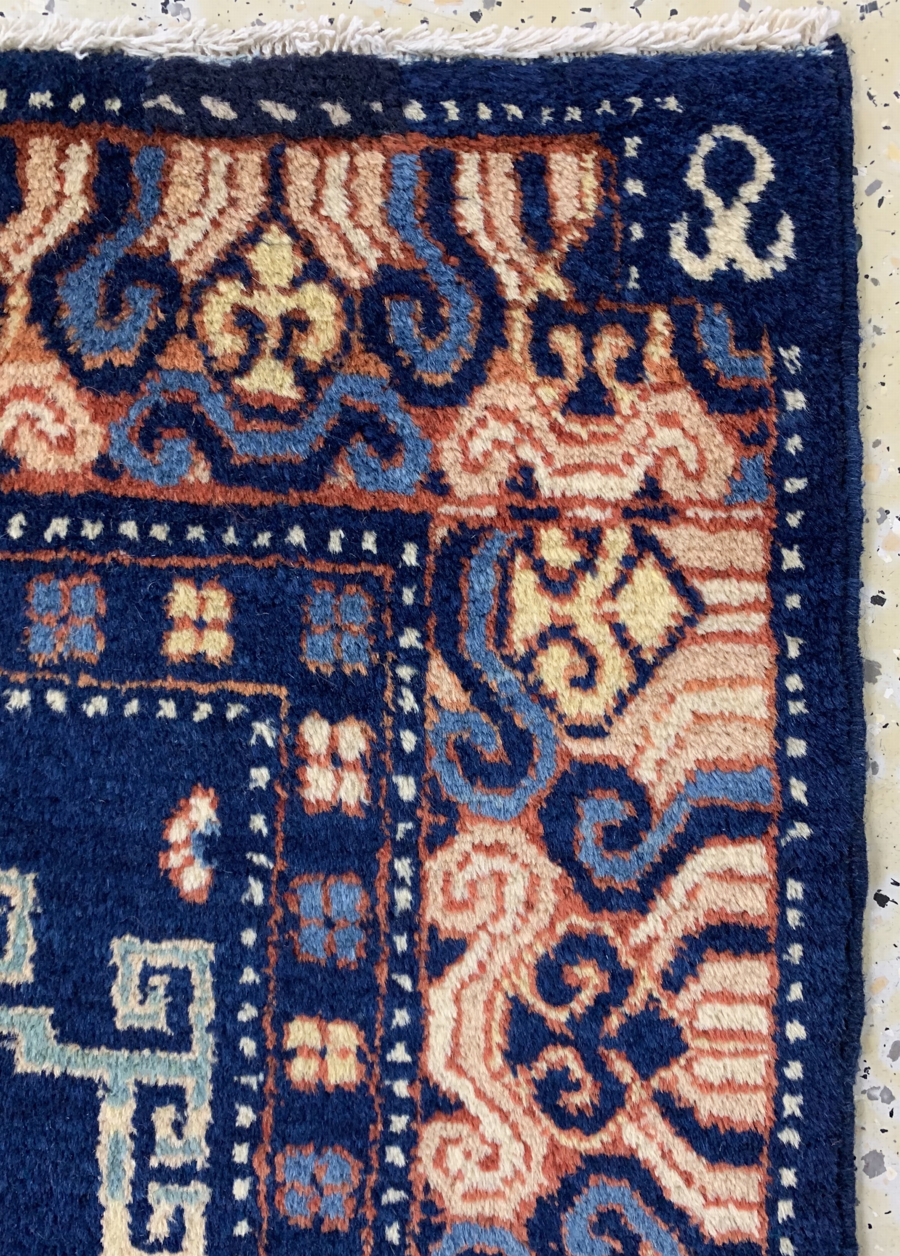 Detail d: Antiker Khotan, Turkestan, um 1900, Wolle auf Baumwolle, ca. 180 x 122 cm, gereinigt, EHZ: 2, (kleiner restaurierung)
