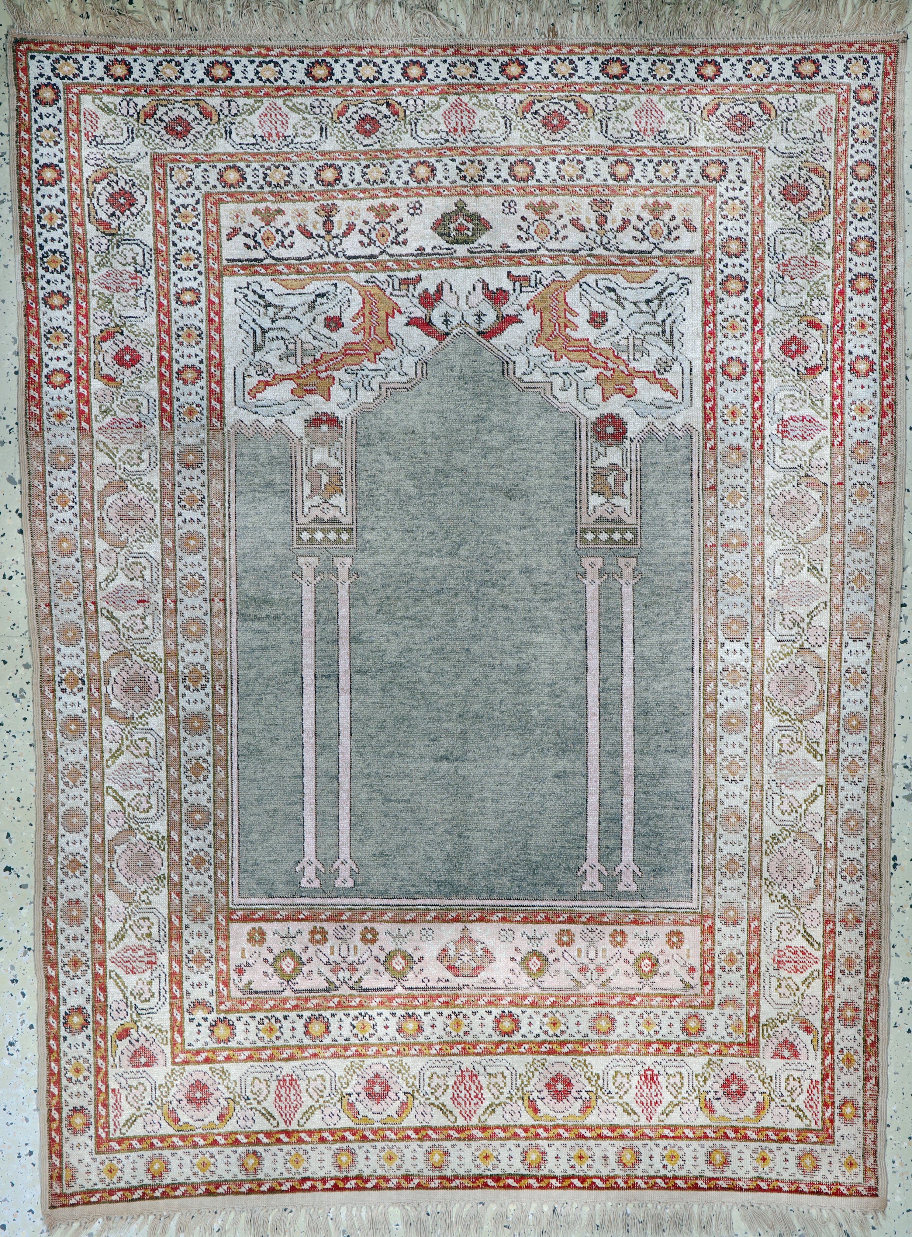 Antiker Giordes, Türkei, um 1900, merzerisierte Baumwolle, ca. 155 x 120 cm, EHZ:(gleichmäßig dünn)