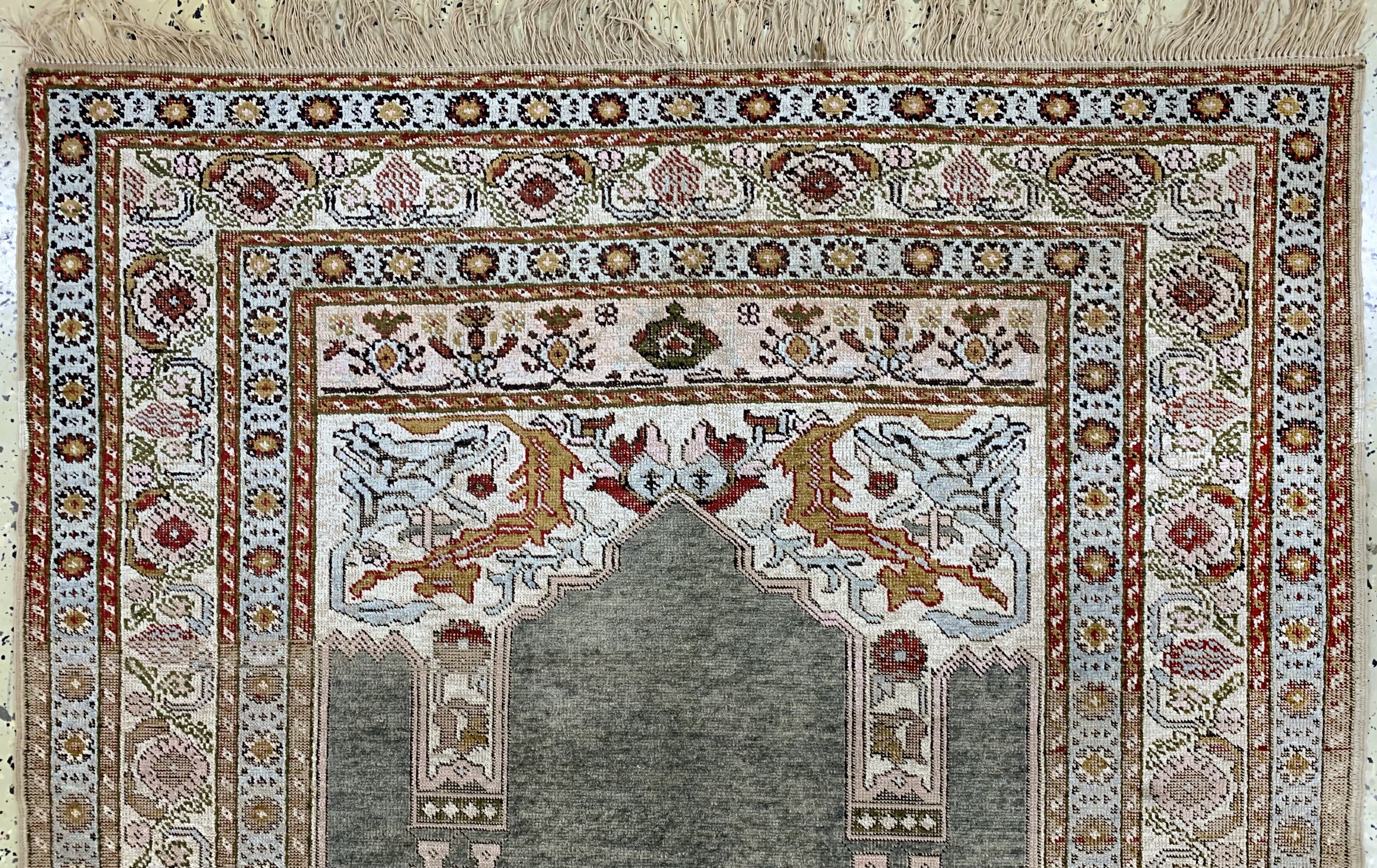 Detail a: Antiker Giordes, Türkei, um 1900, merzerisierte Baumwolle, ca. 155 x 120 cm, EHZ:(gleichmäßig dünn)