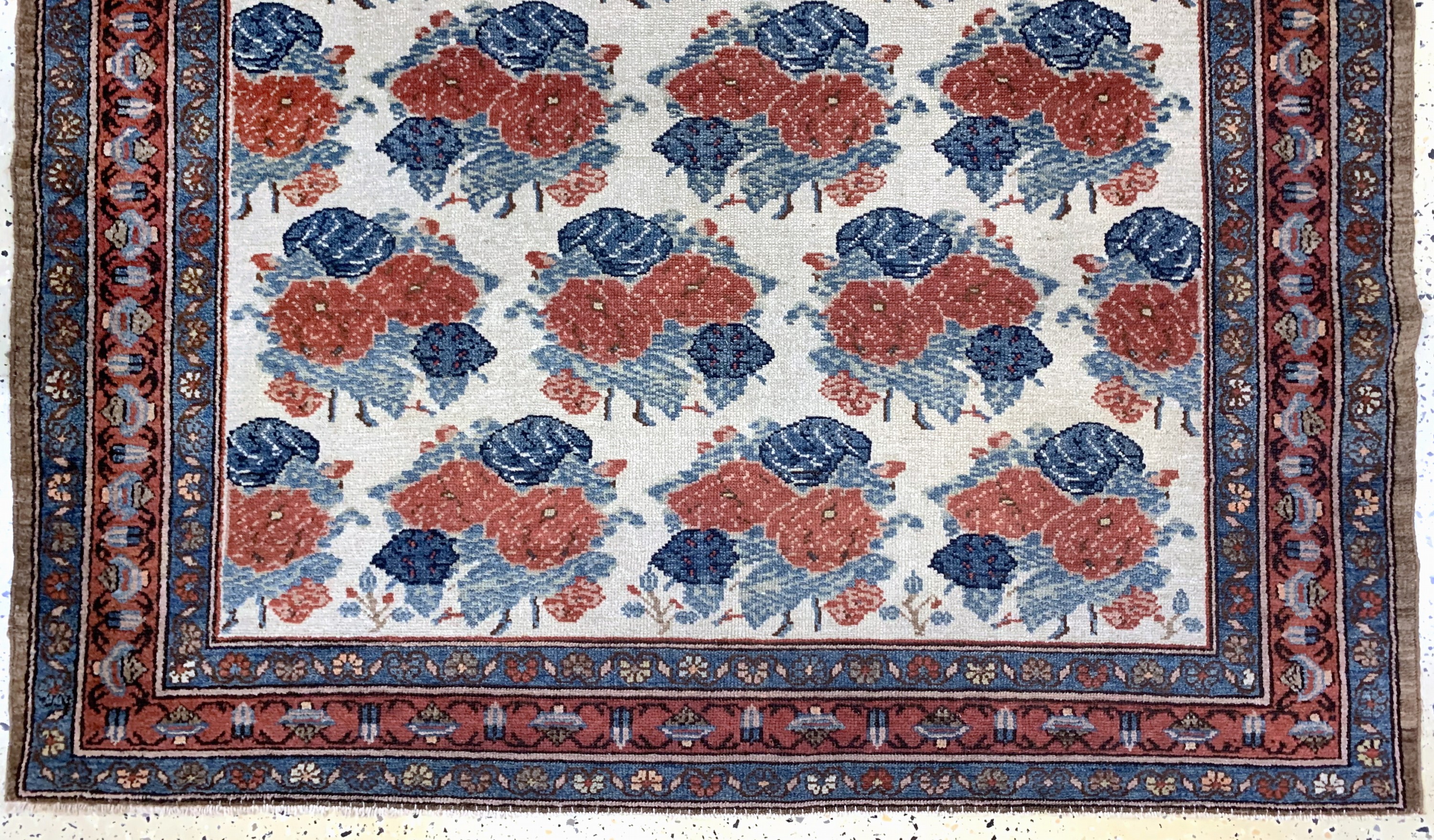Detail c: Antiker Malayer, Persien, um 1900, Wolle auf Baumwolle, ca. 193 x 135 cm, EHZ:(gleichmäßig dünn)