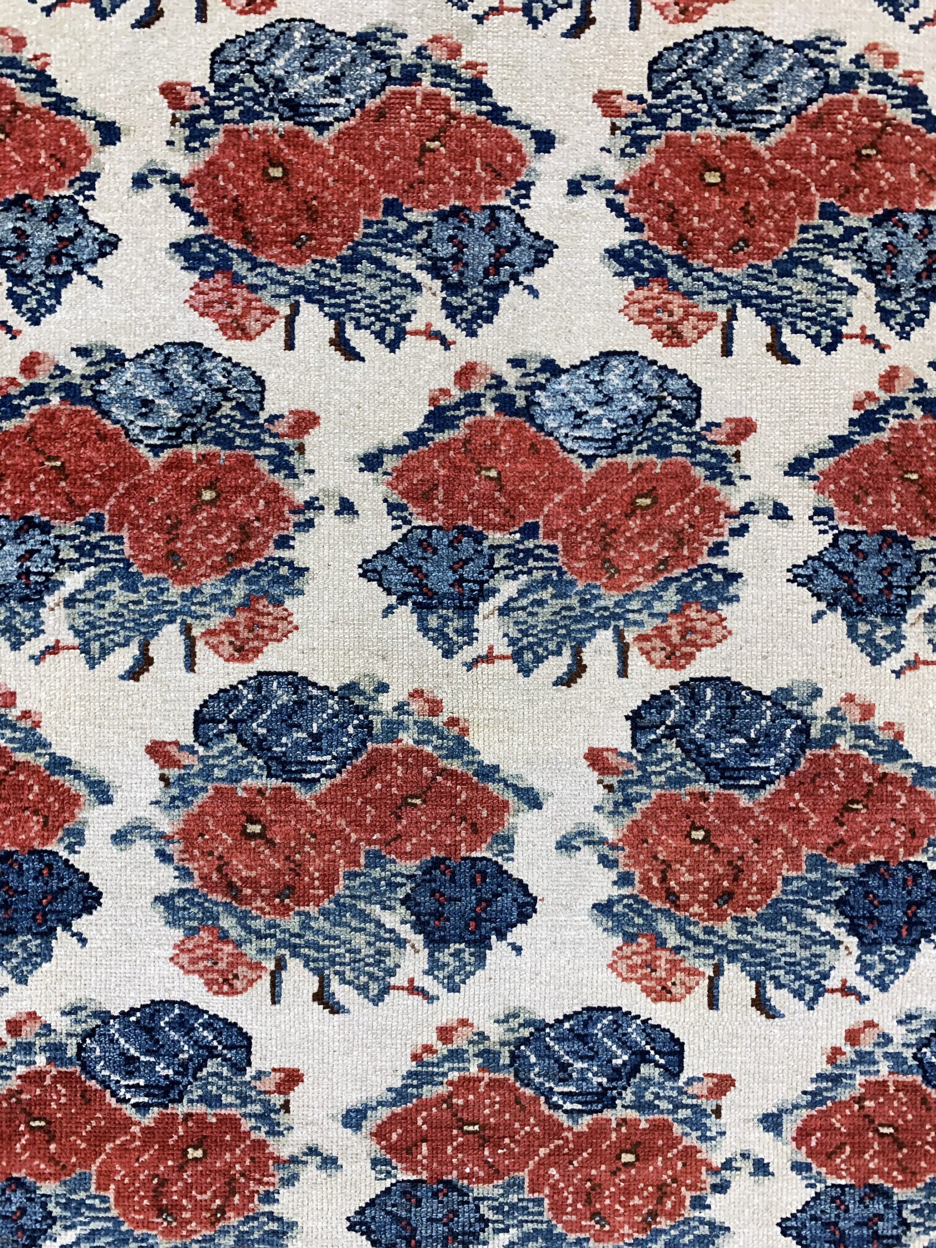 Detail d: Antiker Malayer, Persien, um 1900, Wolle auf Baumwolle, ca. 193 x 135 cm, EHZ:(gleichmäßig dünn)