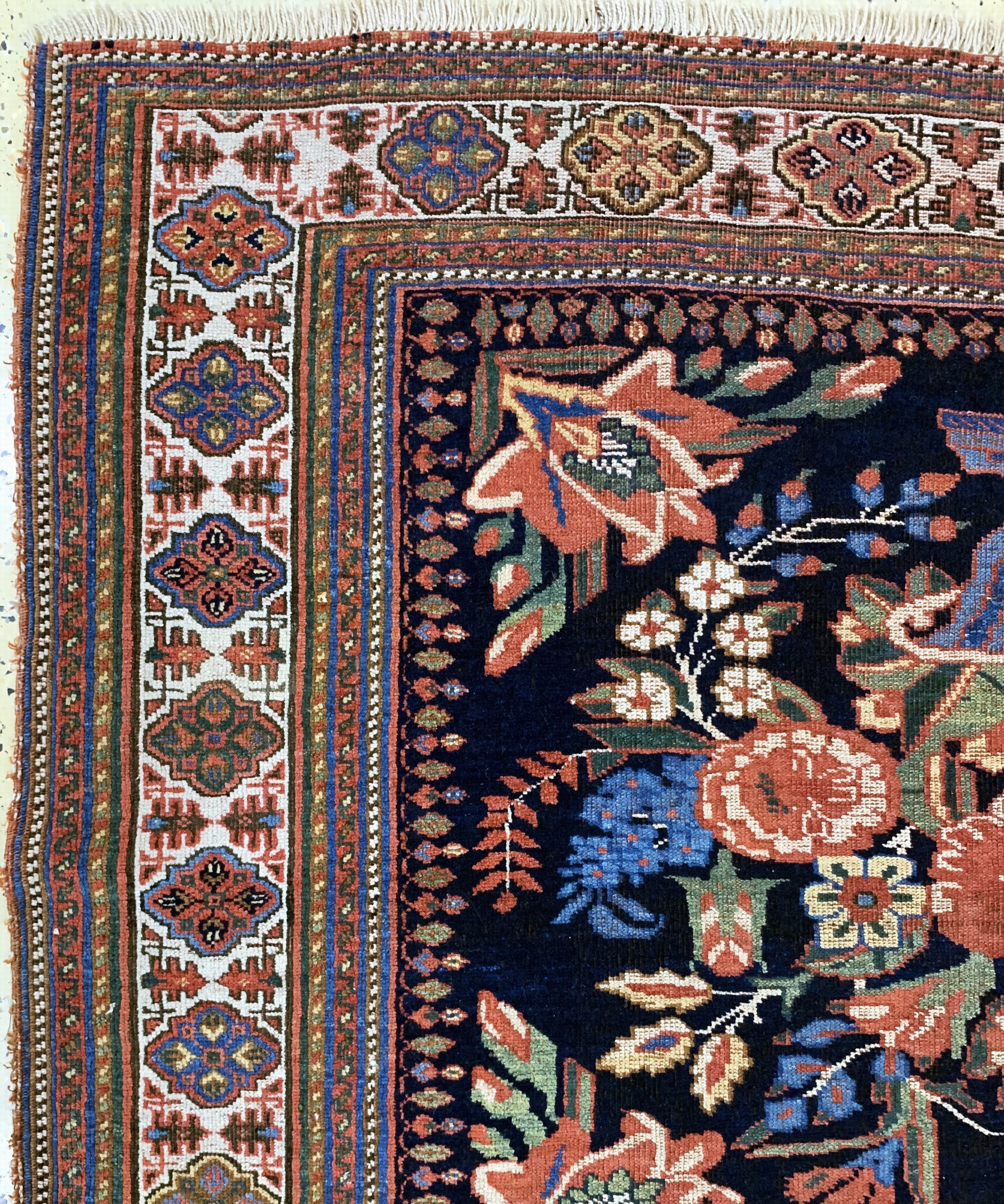 Detail c: Antiker Afschar, Persien, 19.Jhd, Wolle aufWolle, ca. 185 x 150 cm, EHZ:(gleichmäßig dünn)