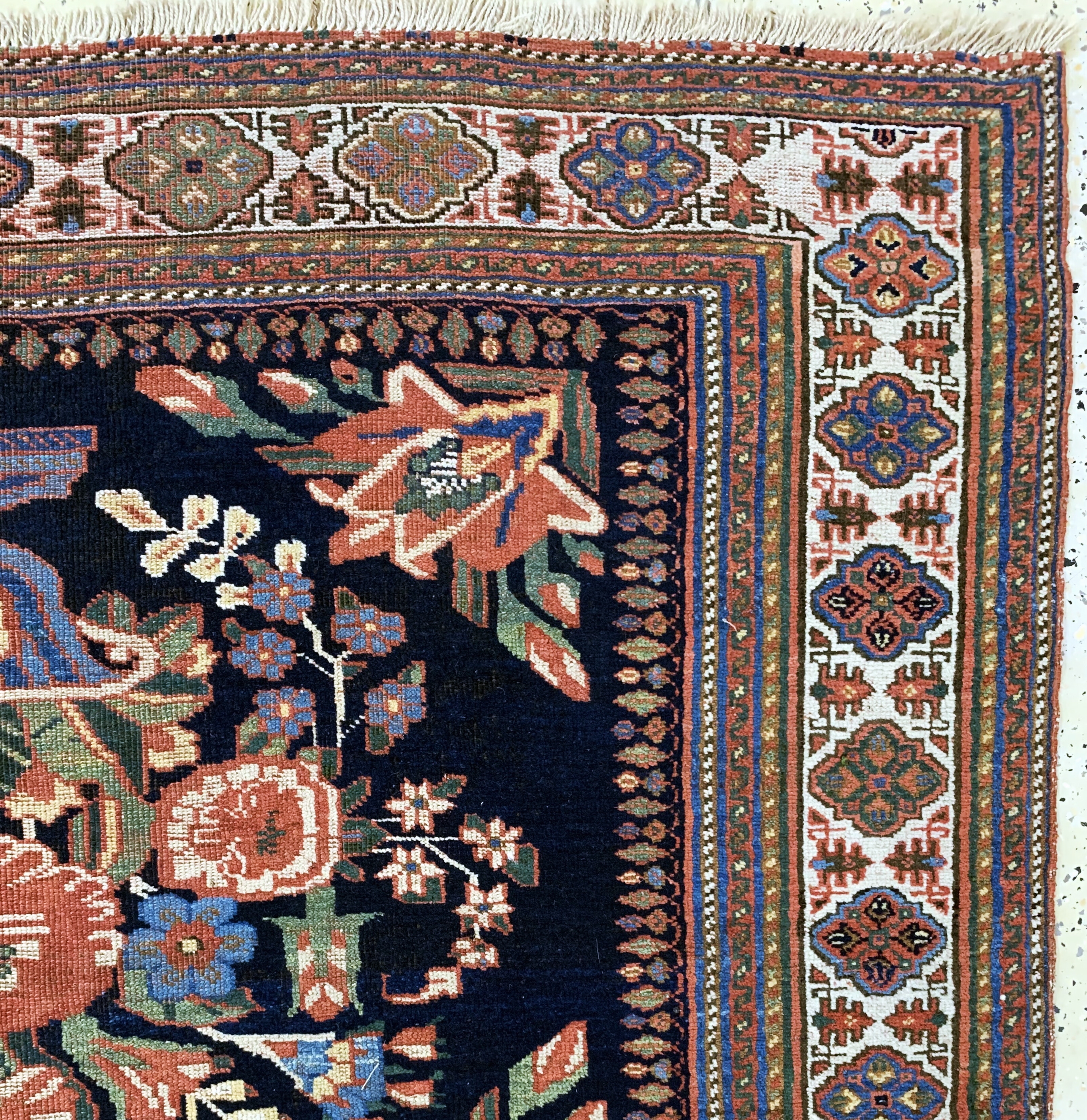Detail d: Antiker Afschar, Persien, 19.Jhd, Wolle aufWolle, ca. 185 x 150 cm, EHZ:(gleichmäßig dünn)