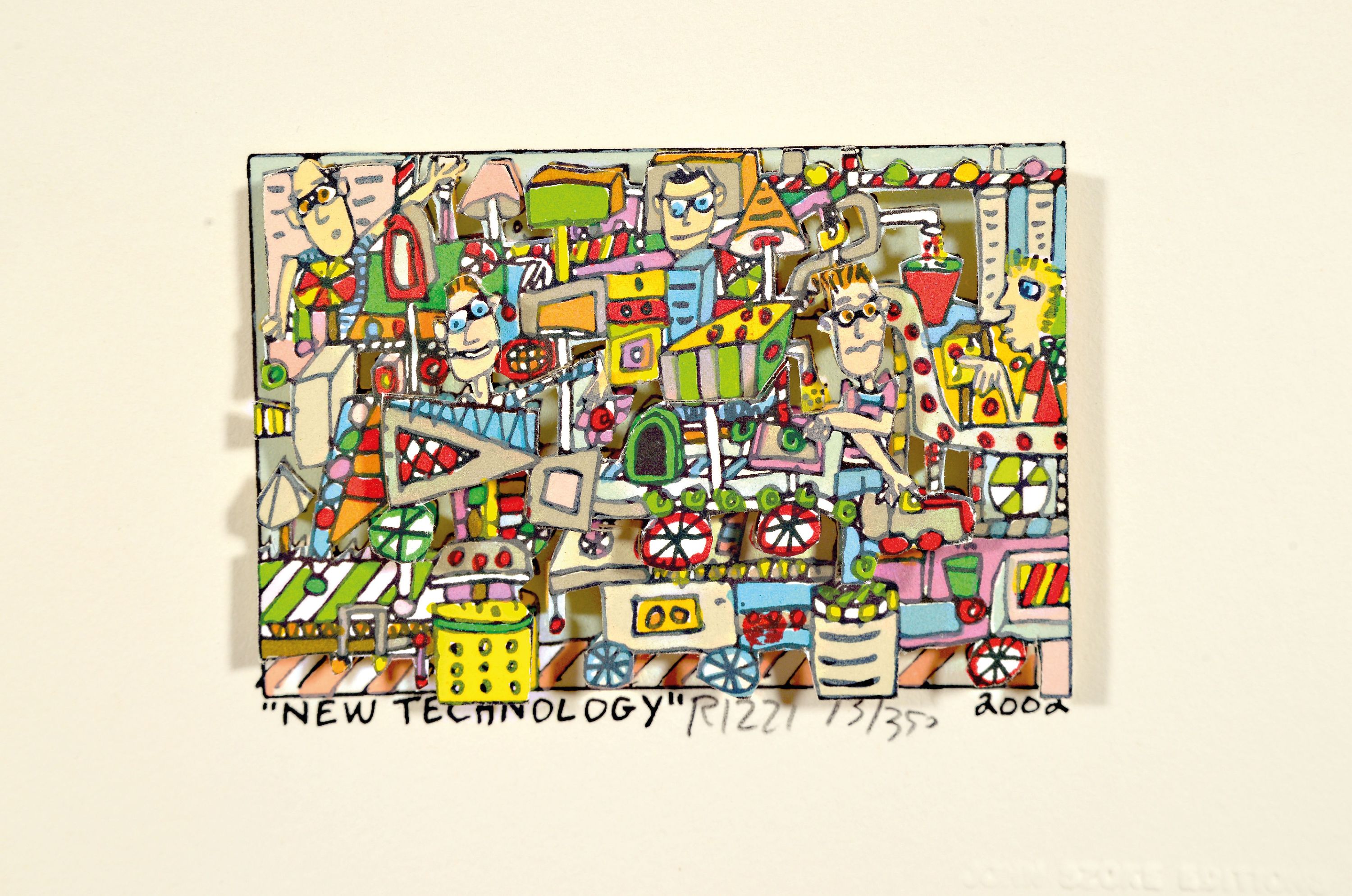 Detail k: James Rizzi, 1950-2011 New York, 3D-Grafik, Lithographie, "New Technology", 2002, Ed. 73/350, handsigniert, John Szoke Editions mit ...