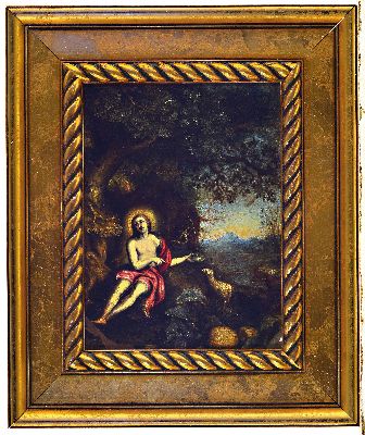 27008626k - Unbekannter Künstler, um 1720-30, Der Hl. Johannes mit dem Lamm vor idealer Landschaft, ...