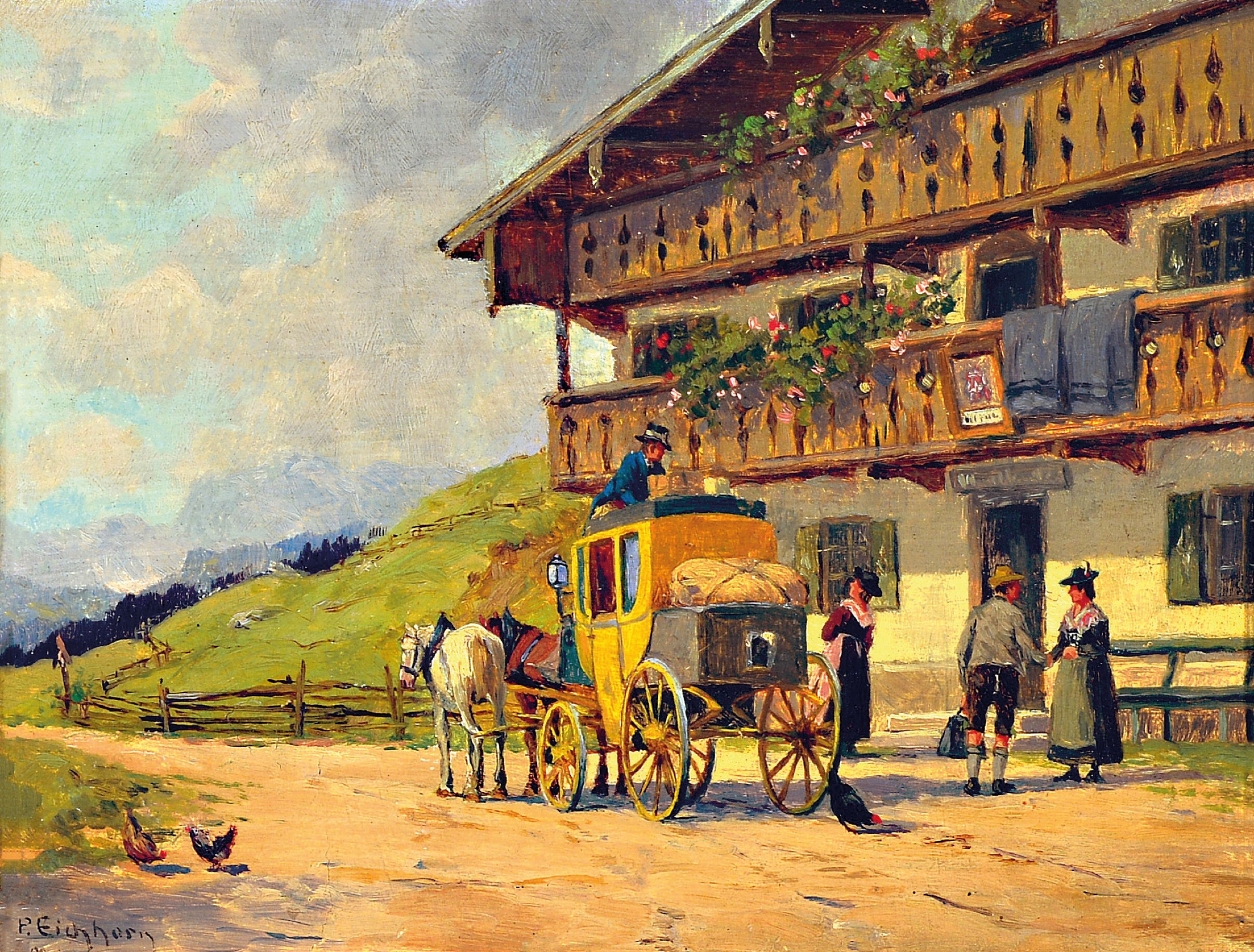 Image 27008832 - Peter Eichhorn, 1877 Bamberg-1960 München, Vor der Post, rückseitig so betitelt, ...