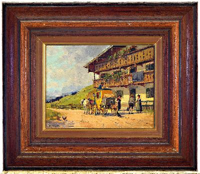 27008832k - Peter Eichhorn, 1877 Bamberg-1960 München, Vor der Post, rückseitig so betitelt, ...