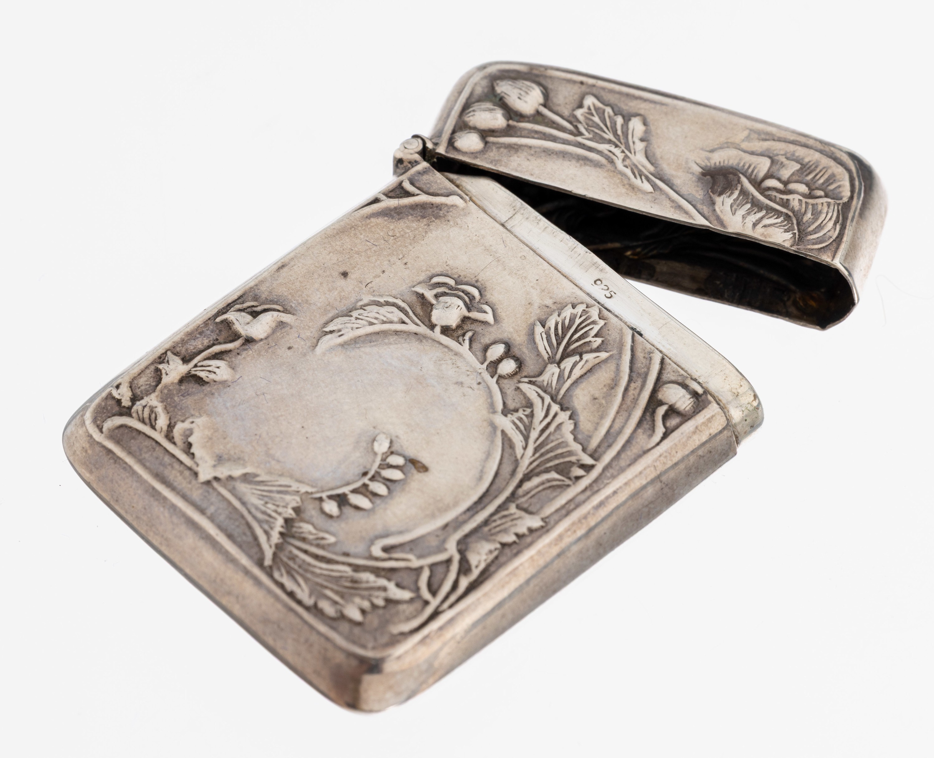 Image 27009323 - Streichholzetui, Frankreich um 1900, 925er Silber (Punze sek.), reiner Jugendstil, ...