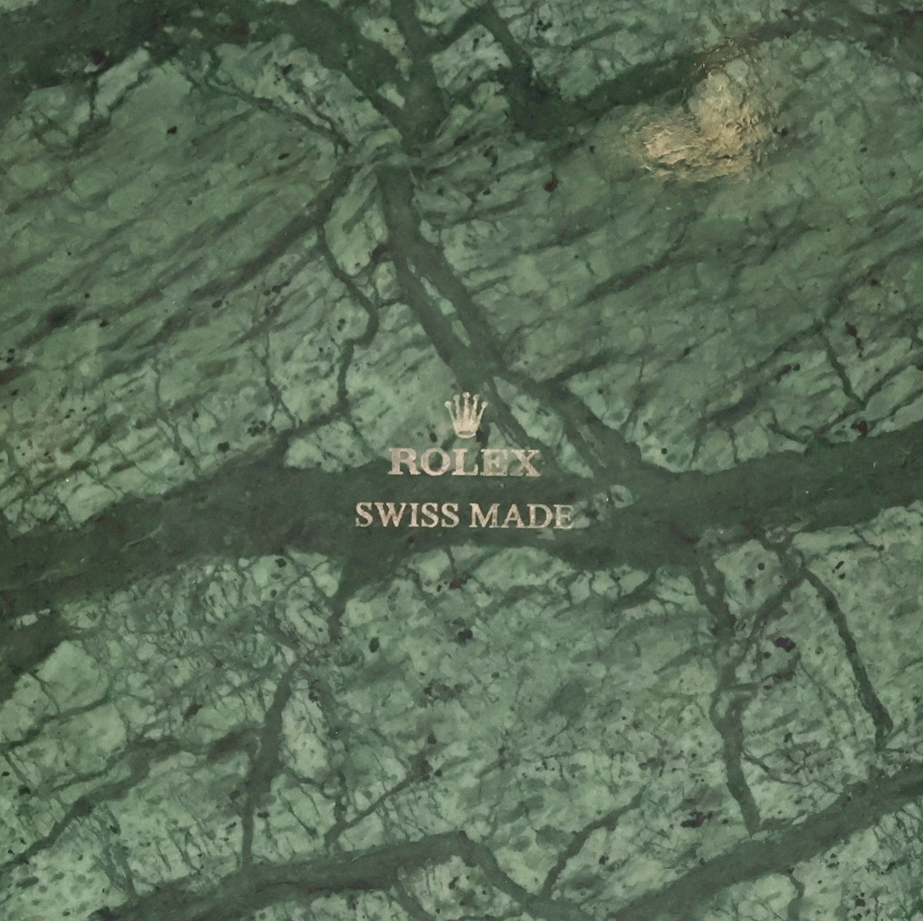 Detail c: ROLEX Aschenbecher aus grünem Marmor, Schweiz, M. ca. 30 x 16 x 16 cm, Gew. ca. 1390g, in gebrauchsfähigem Zustand