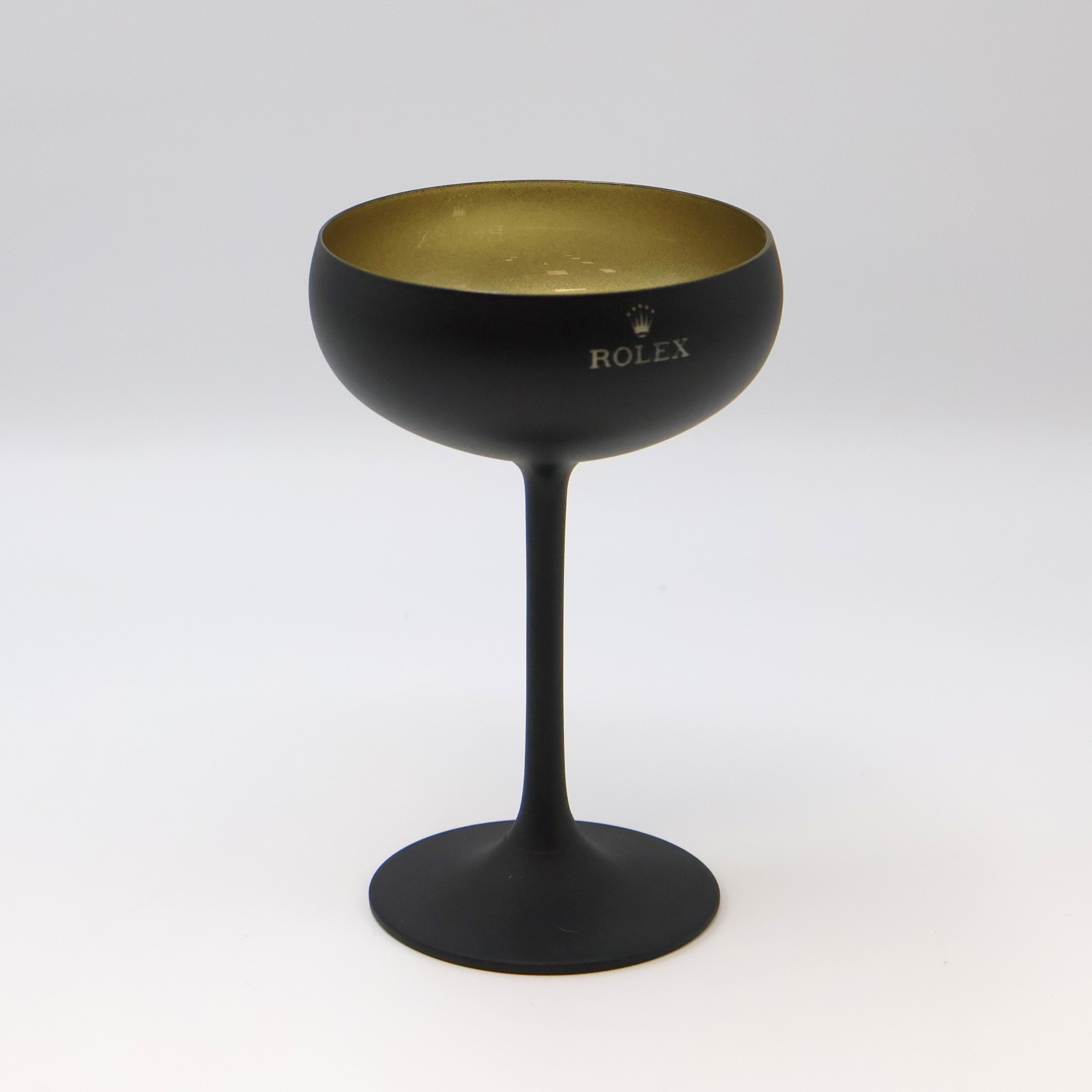 Image 27009367 - ROLEX auf 50 Stück limitierter Champagner Kelch, Schweiz, Glas matt-schwarz, innen ...