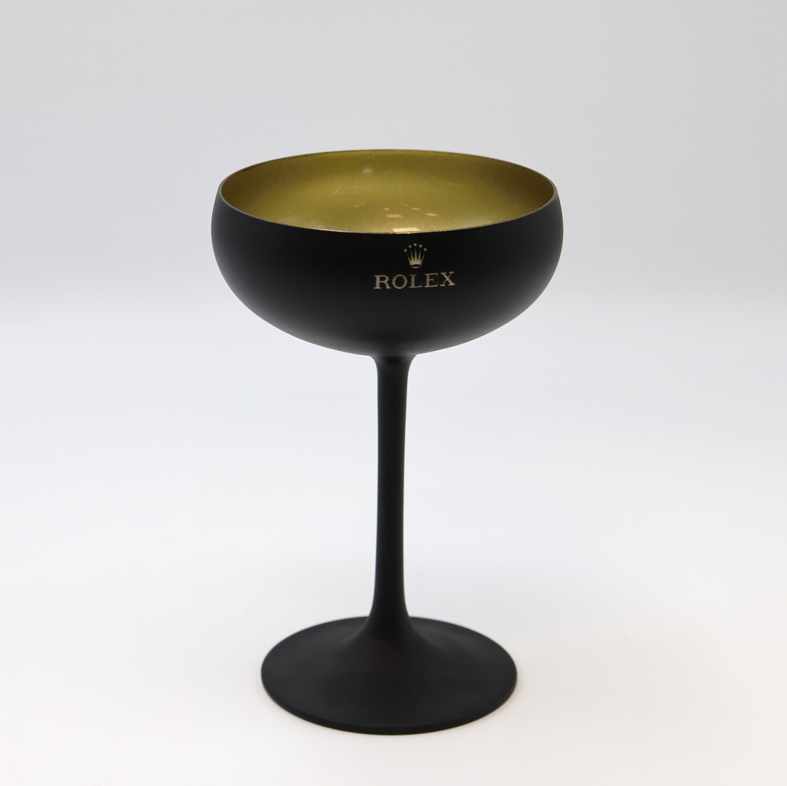 Image 27009368 - ROLEX auf 50 Stück limitierter Champagner- Kelch, Schweiz, Glas matt-schwarz, innen ...