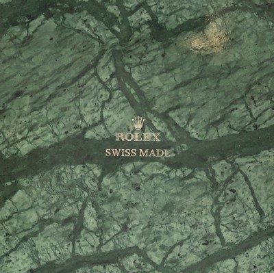 27009366c - ROLEX Aschenbecher aus grünem Marmor, Schweiz, M. ca. 30 x 16 x 16 cm, Gew. ca. 1390g, ...