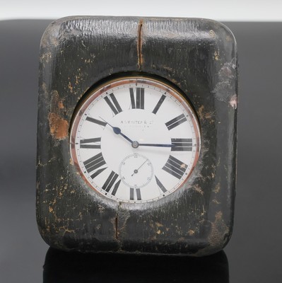 27010048b - A.WEBSTER & Co große Eisenbahner-Taschenuhr in Nickel, Schweiz um 1890, glattes Geh. ...