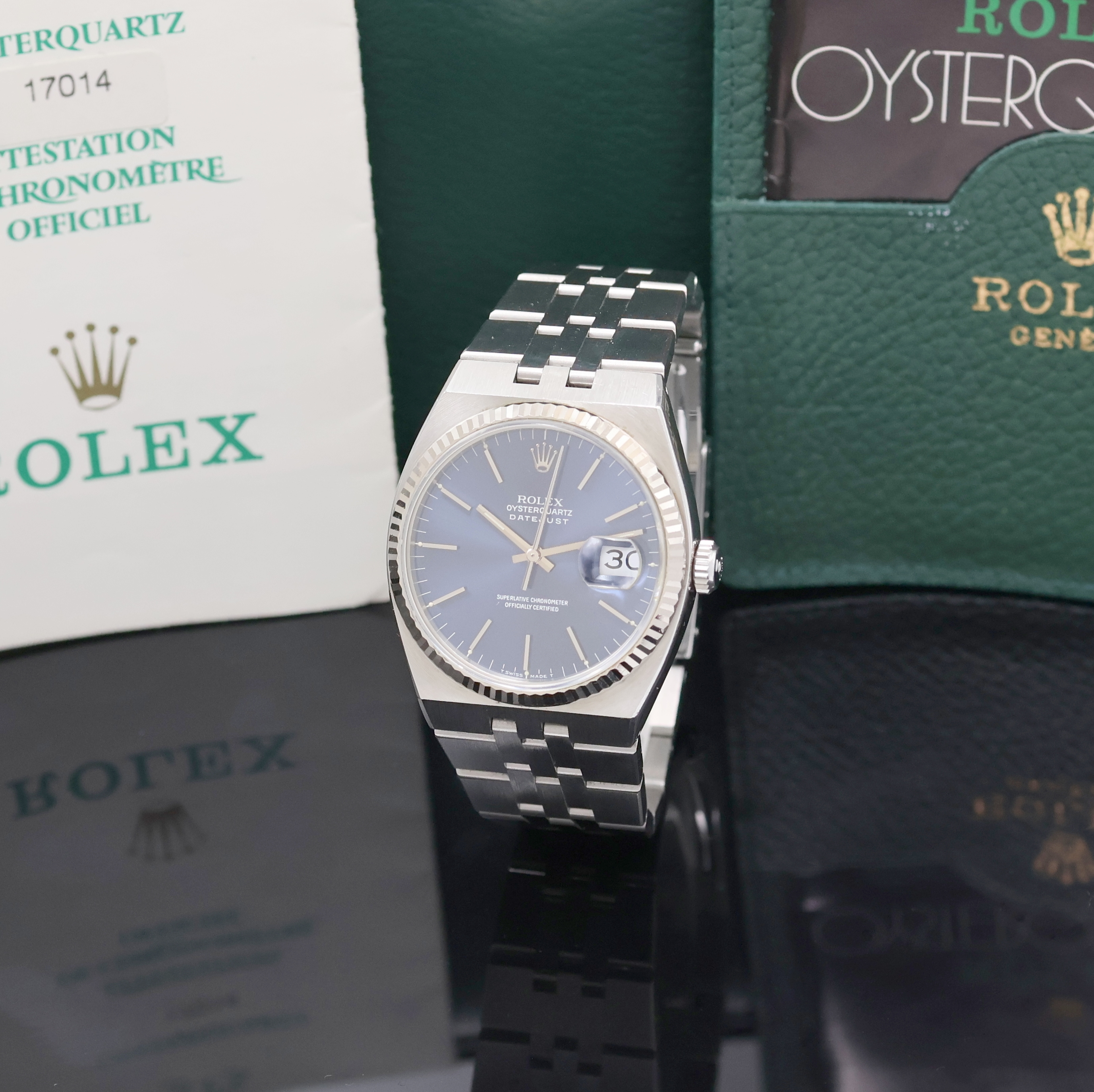 Image 27010231 - ROLEX Oysterquartz Datejust Herrenarmbanduhr Referenz 17014, Schweiz verk. lt. beil. ...