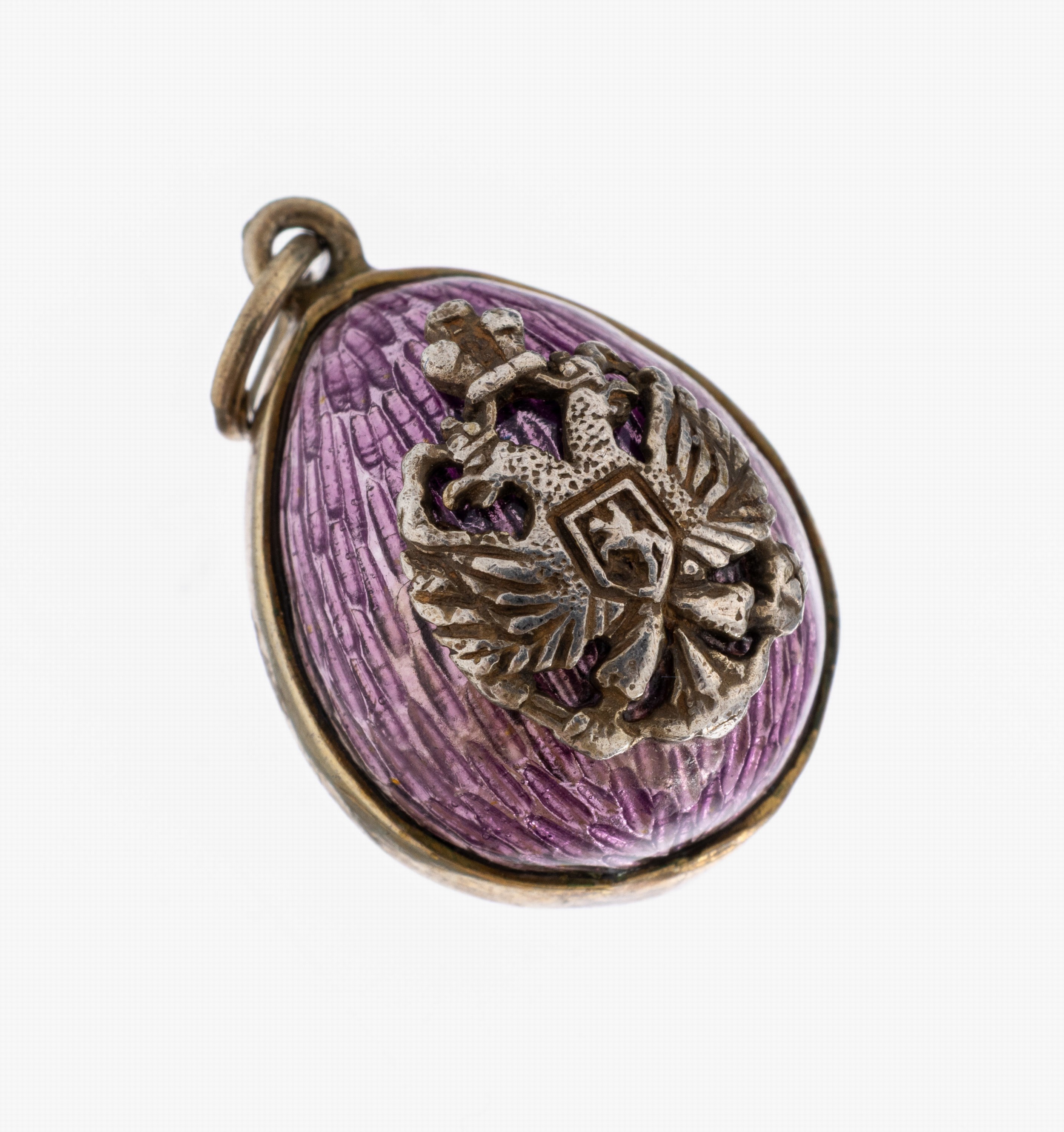 Image 27010238 - Email-Anhänger, Russland, 84er Silber, Ei, transluzides violettes Email auf ...