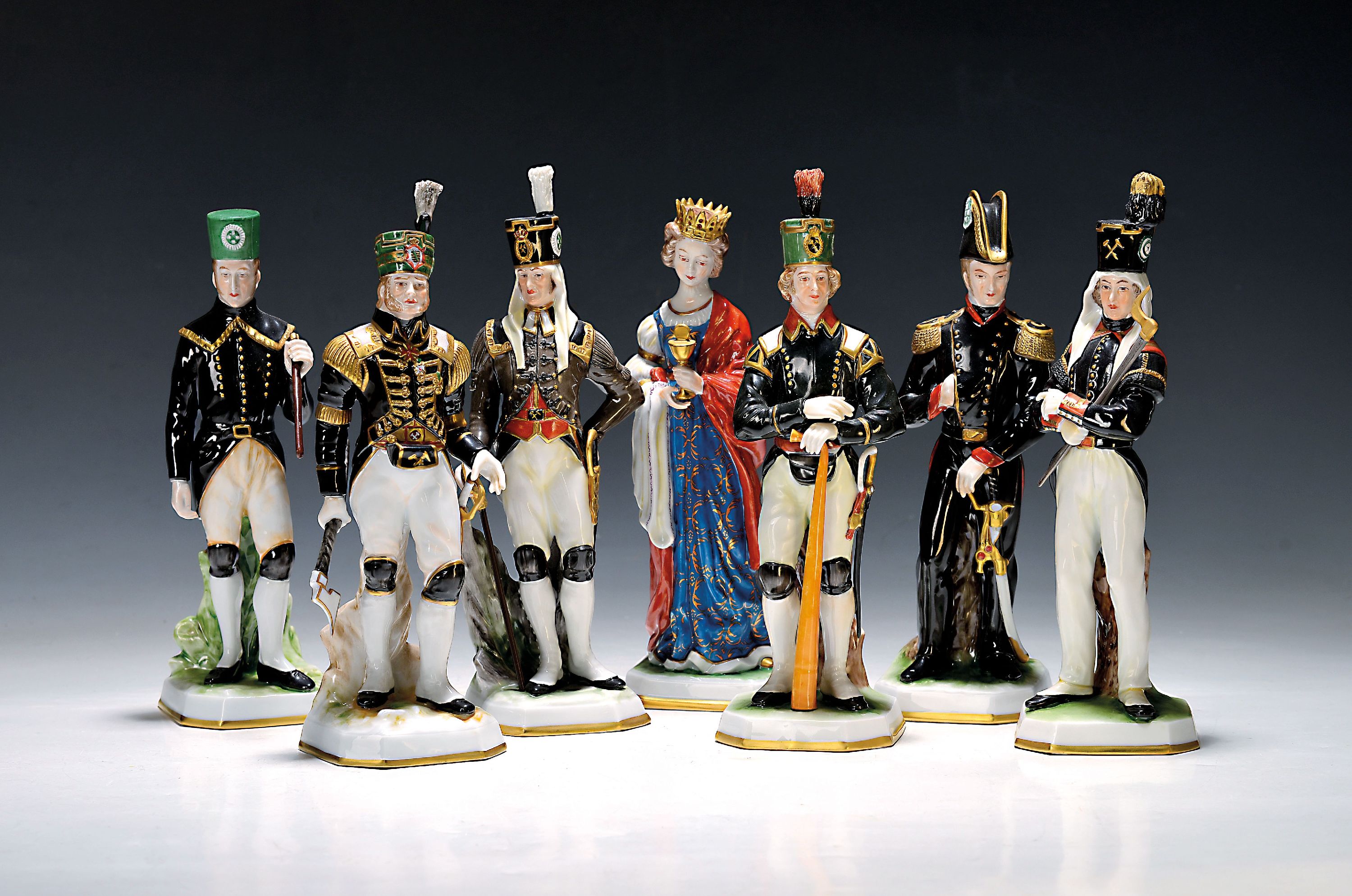 Image 27010243 - 7 Figuren der Edition ´Glück Auf´, Unterweissbach, Thüringen, 2.Hälfte 20.Jh., ...