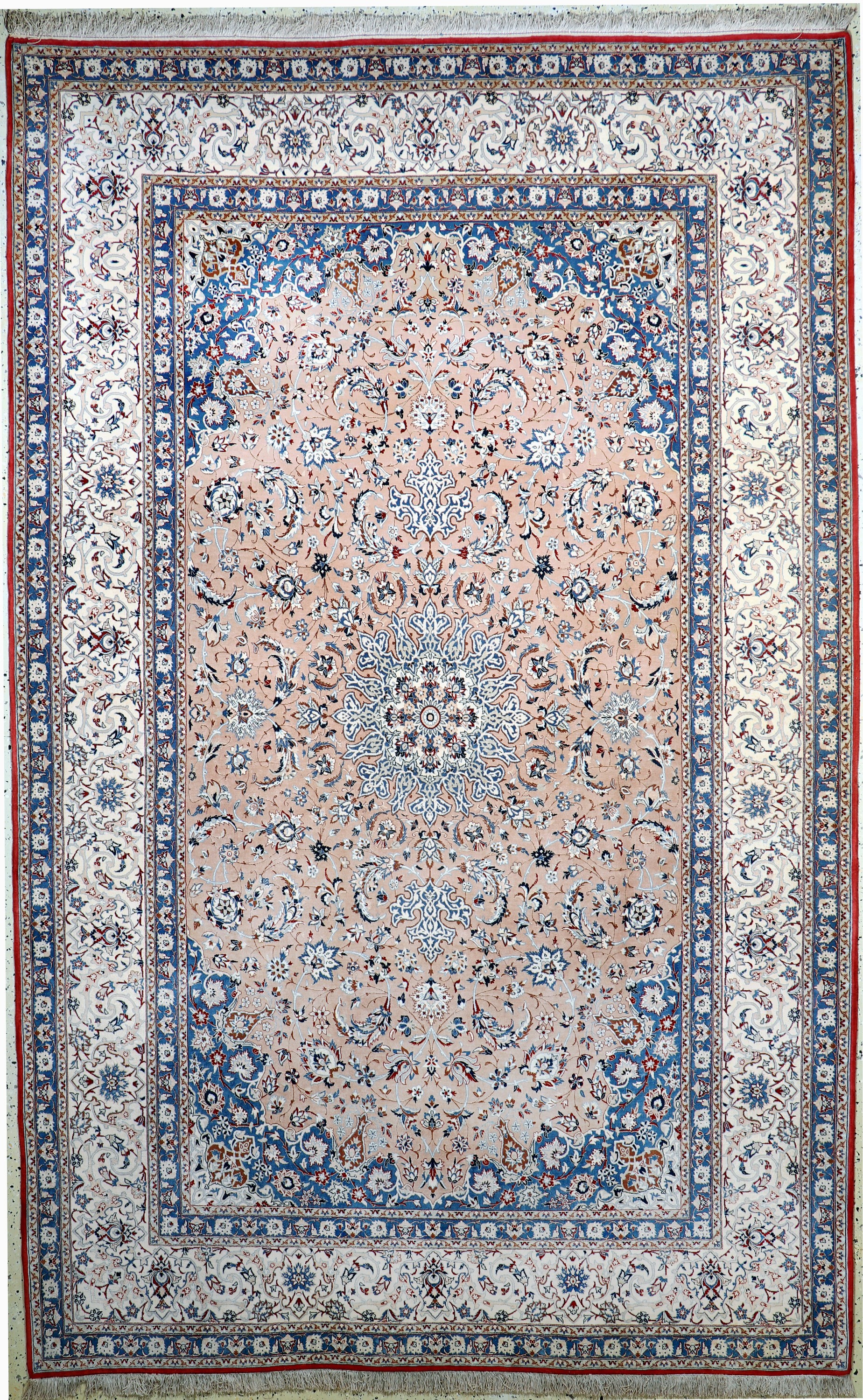 Nain "Tudeshk" fein, Persien, Anfang 20.Jhd., Korkwolle mit Seide, ca. 347 x 220 cm, EHZ: 2, minimaler Mottenfraß am Rand