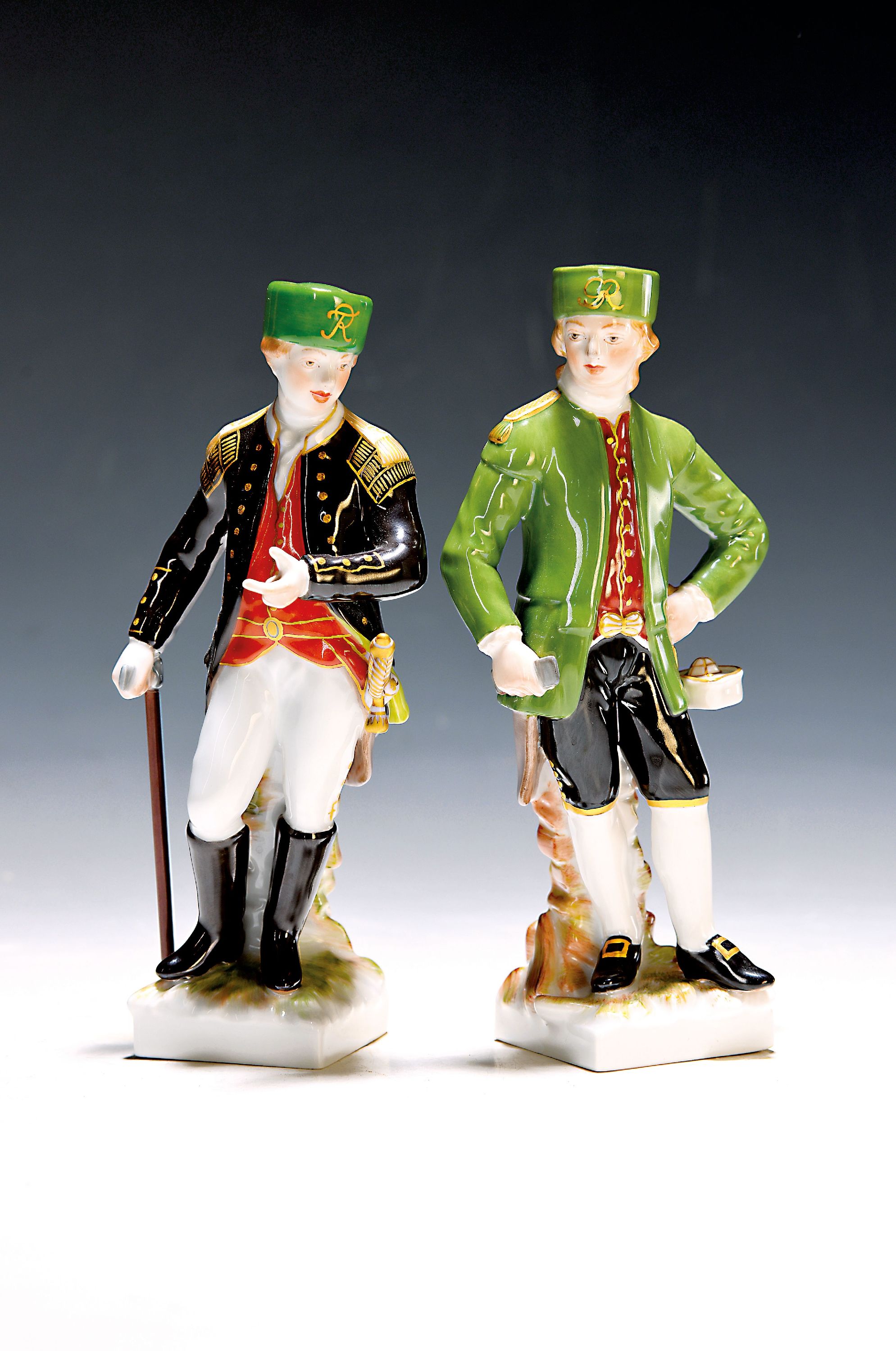 Image 27010289 - 2 Porzellanfiguren Preußischer und Hannoverscher Bergmann, KPM Berlin, Entw. Johannes ...