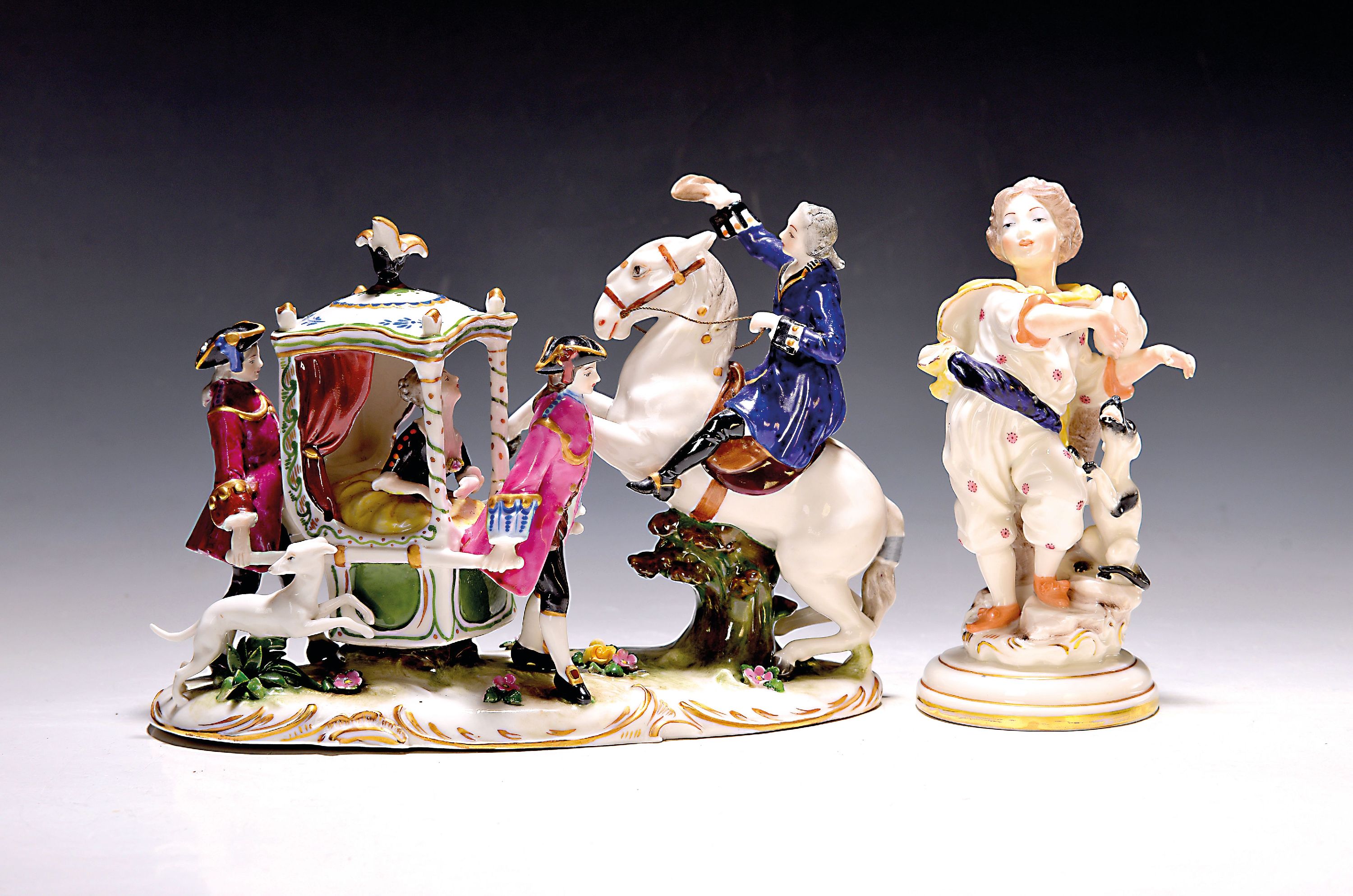 Image 27010296 - Porzellanfigur und Figurengruppe, Derby, England, Porzellan, Goldstaffage, Tänzerin und ...