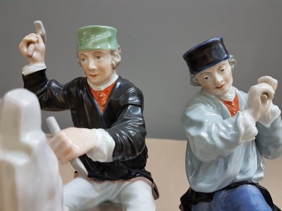 27010263e - 8 porcelain figures of miners, Fürstenberg, 2nd half of the 20th century, porcelain, ...