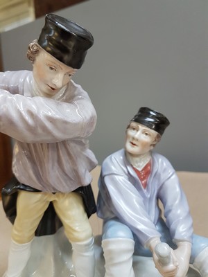 27010263r - 8 porcelain figures of miners, Fürstenberg, 2nd half of the 20th century, porcelain, ...