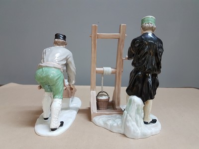 27010263u - 8 porcelain figures of miners, Fürstenberg, 2nd half of the 20th century, porcelain, ...
