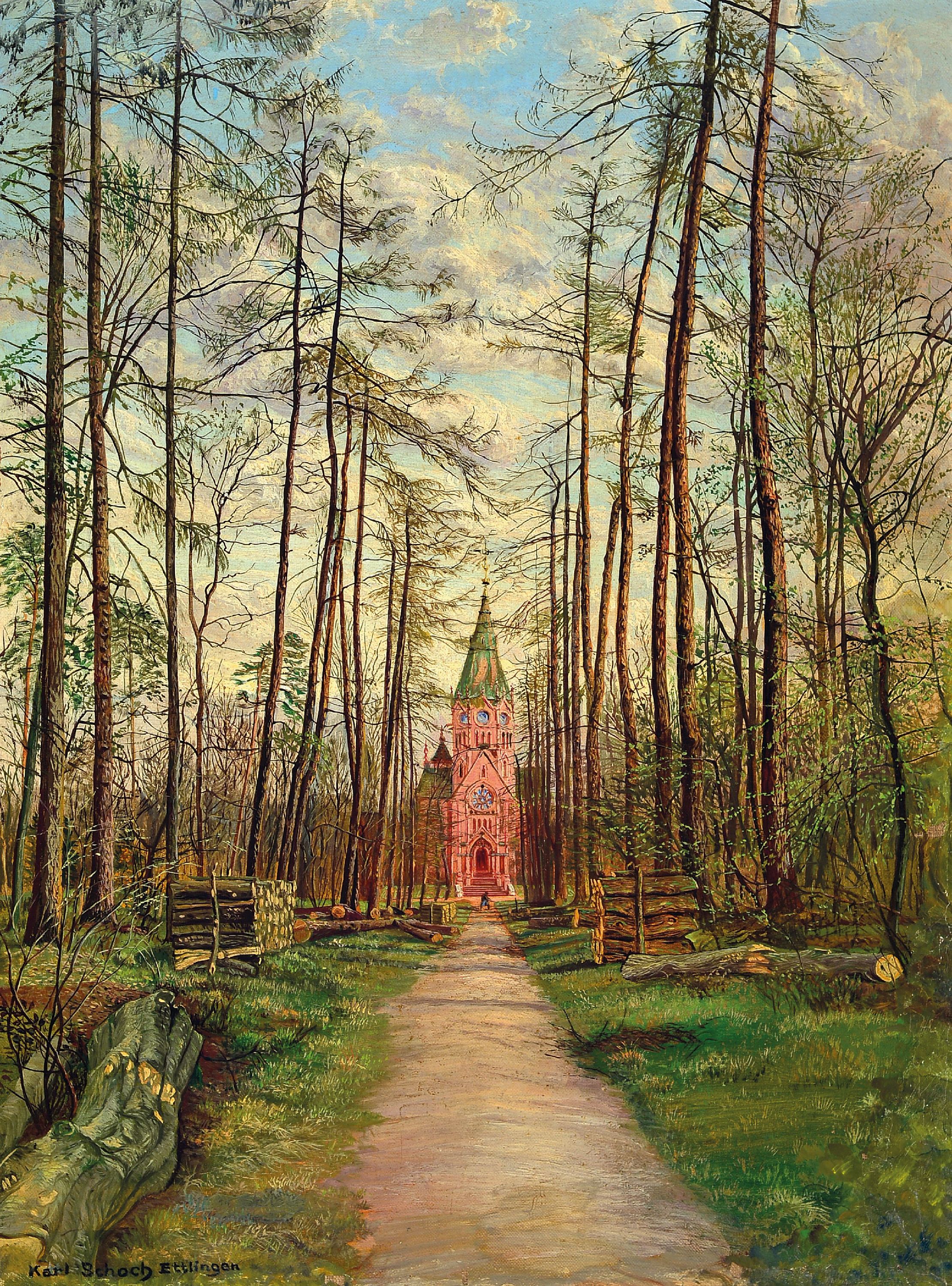 Image 27010315 - Karl Schoch, 1948 Burgdorf-1903 München, Blick auf die Großherzogliche Grabkapelle in ...