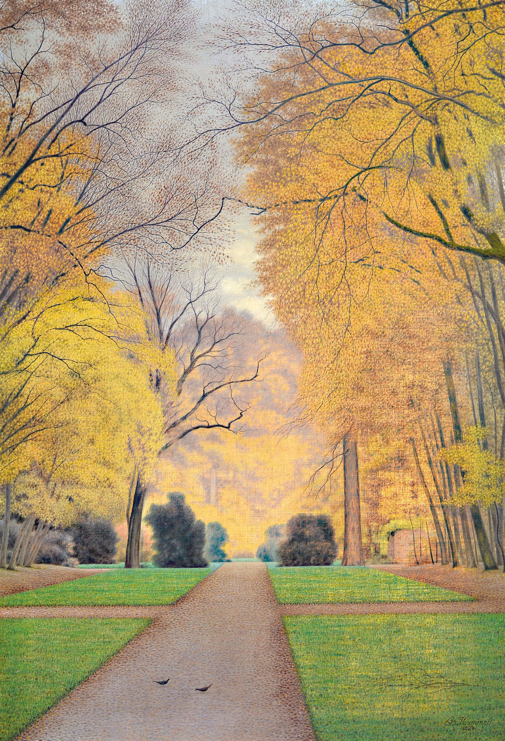 Image 27010344 - G. Hummel, datiert 1924, 2 Pendants: Ansichten aus Karlsruhe, Ansicht des Turmes an der ...