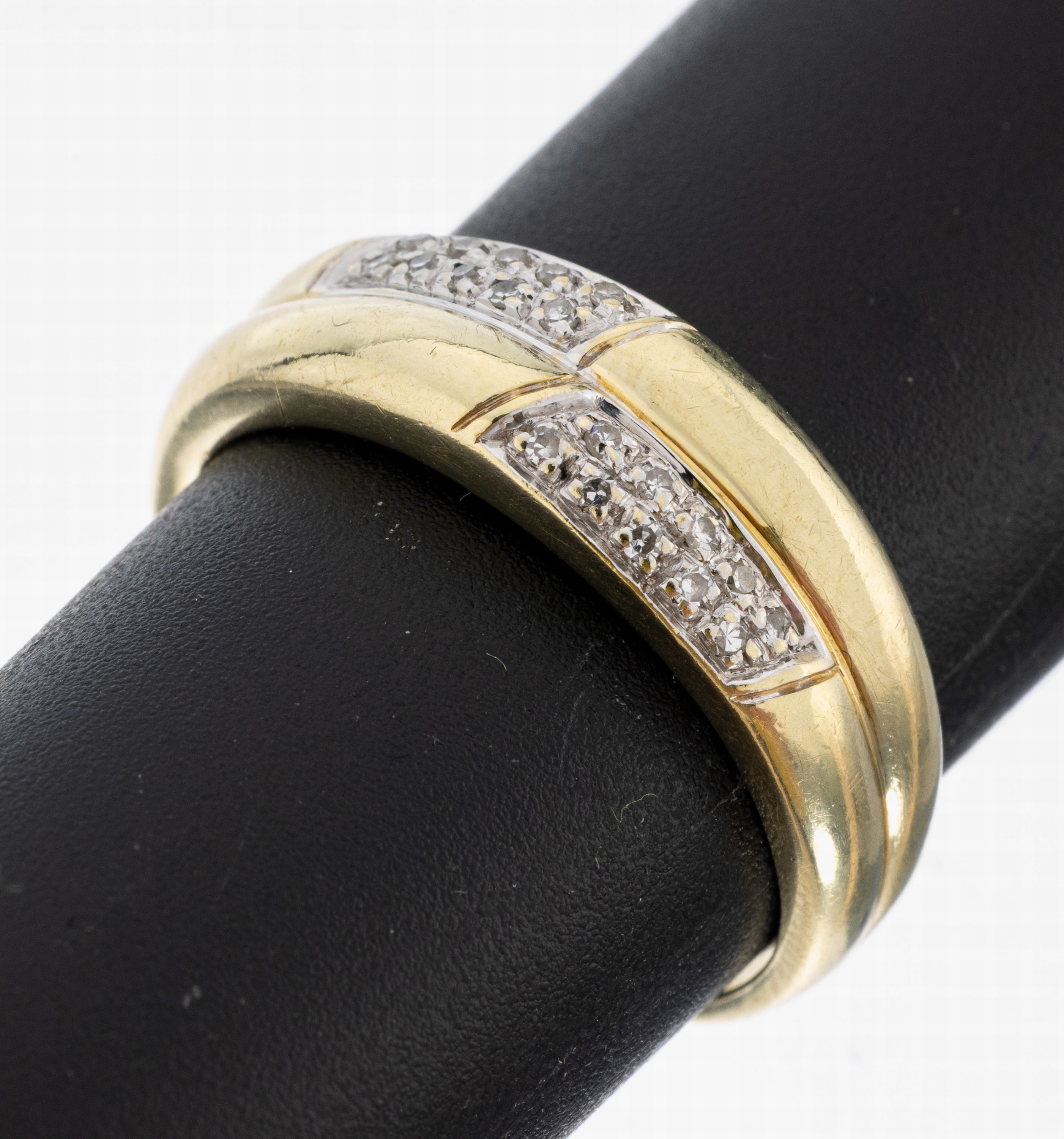 Image 27010488 - 14 kt Gold Diamant-Ring, GG 585/000, 20 8/8-Diamanten in rhod. Fassungen zus. ca. ...