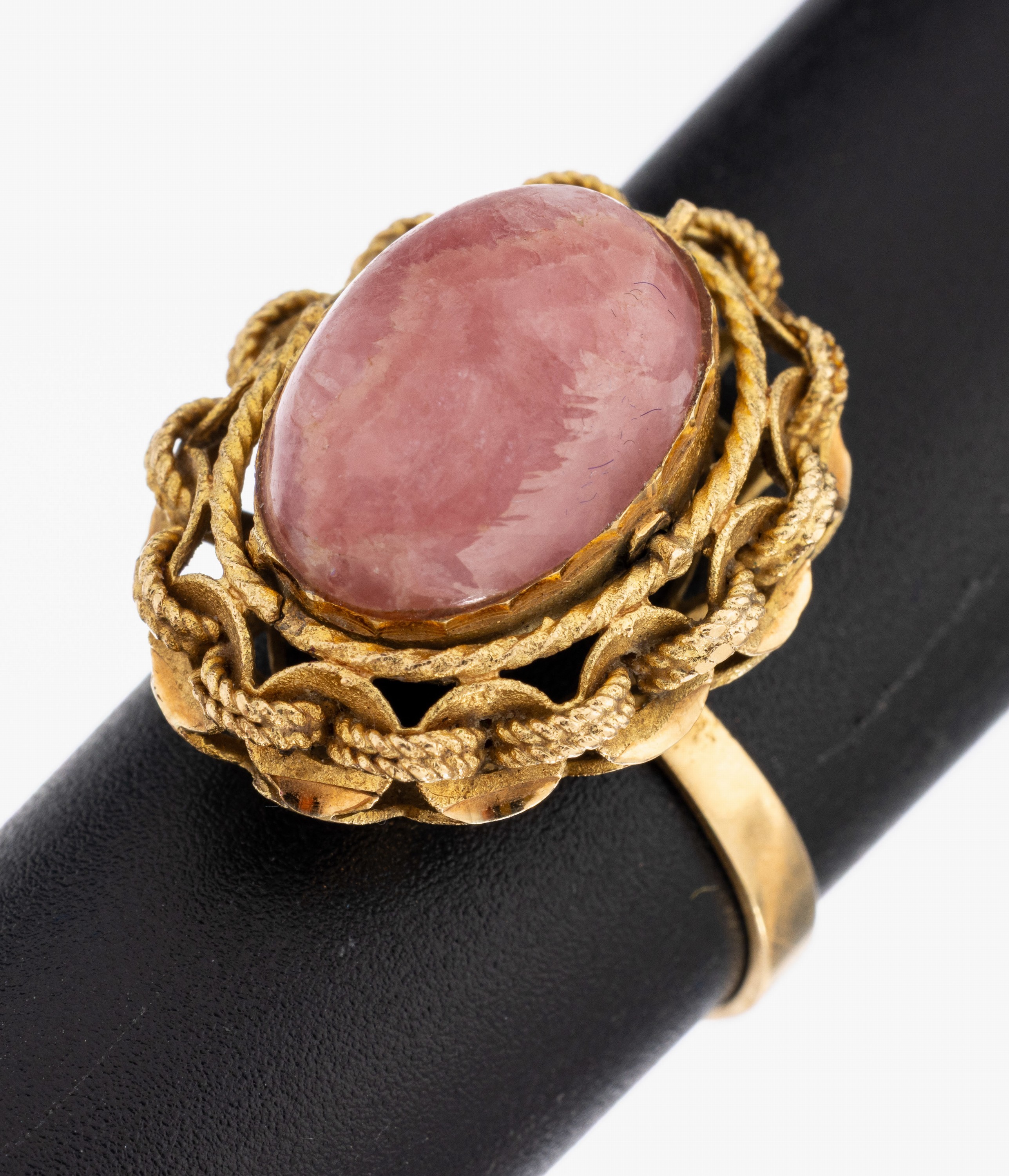 Image 27010500 - 14 kt Gold Farbstein-Ring, GG 585/000 gepr., drehbarer Ringkopf, 1 Seite ...