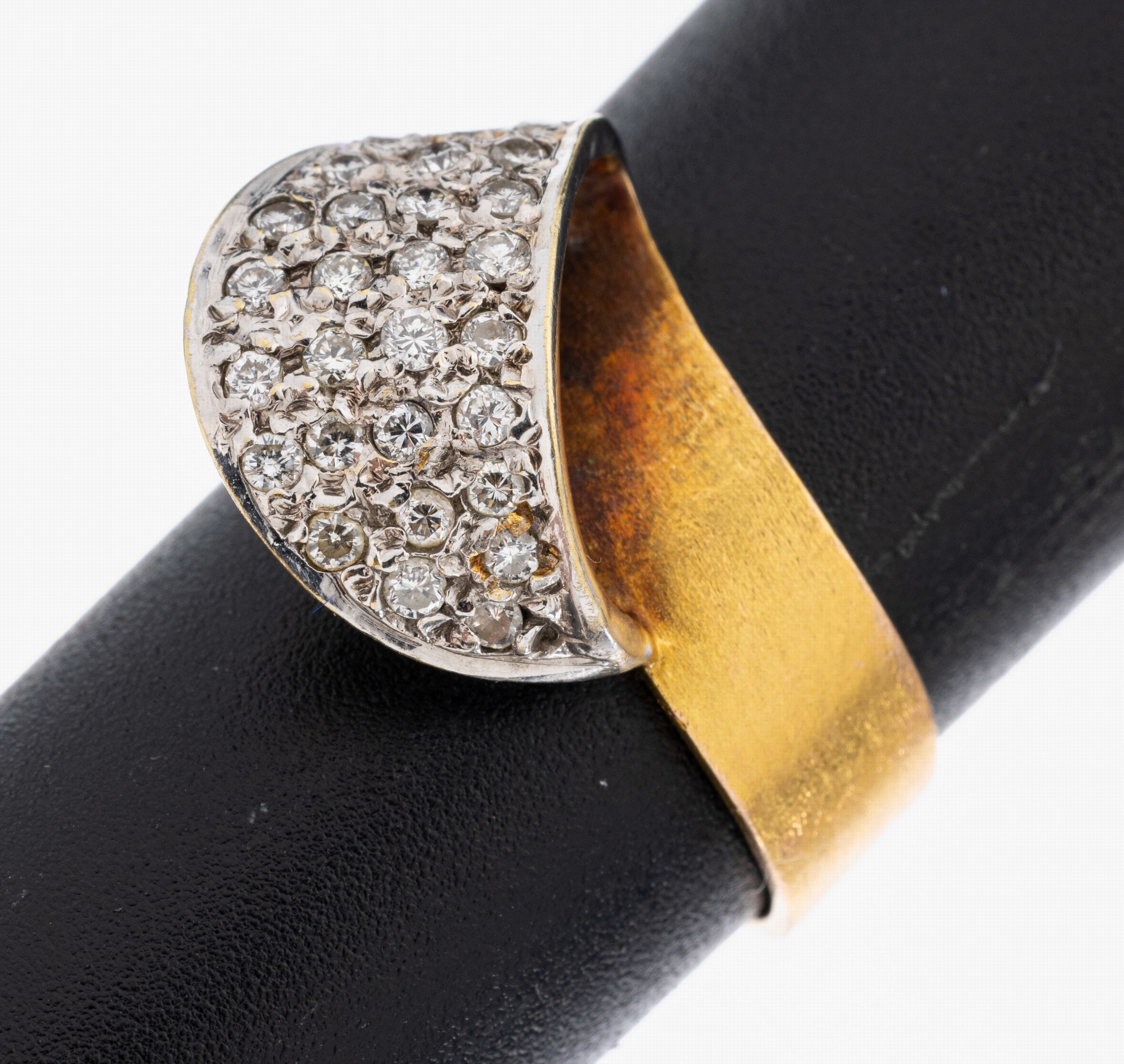 Image 27010502 - 14 kt Gold Brillant-Ring, GG/WG 585/000, außergewöhnliche Gestaltung, 28 in WG ...