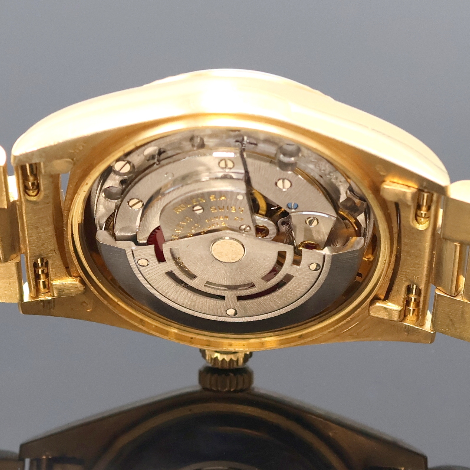 Detail g: ROLEX Herrenarmbanduhr Oyster Perpetual Day-Date in GG 750/000 Referenz 18038, Automatik, Schweiz um 1986, Chronometer der Superlative, ...