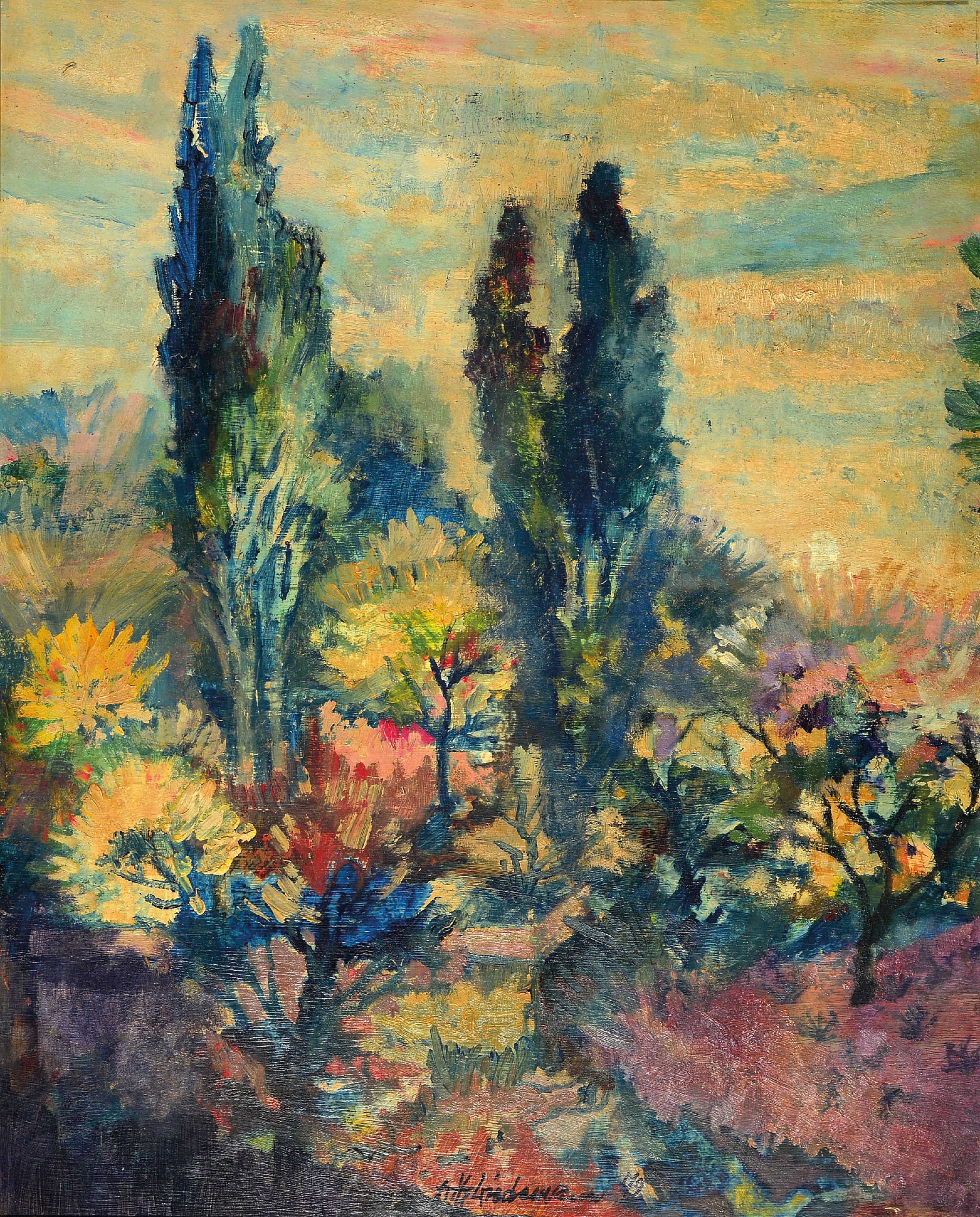 Image 27010646 - Fritz Wiedemann, 1920 Gimmeldingen-1987 Mußbach, Waldlandschaft, rechts unten signiert ...