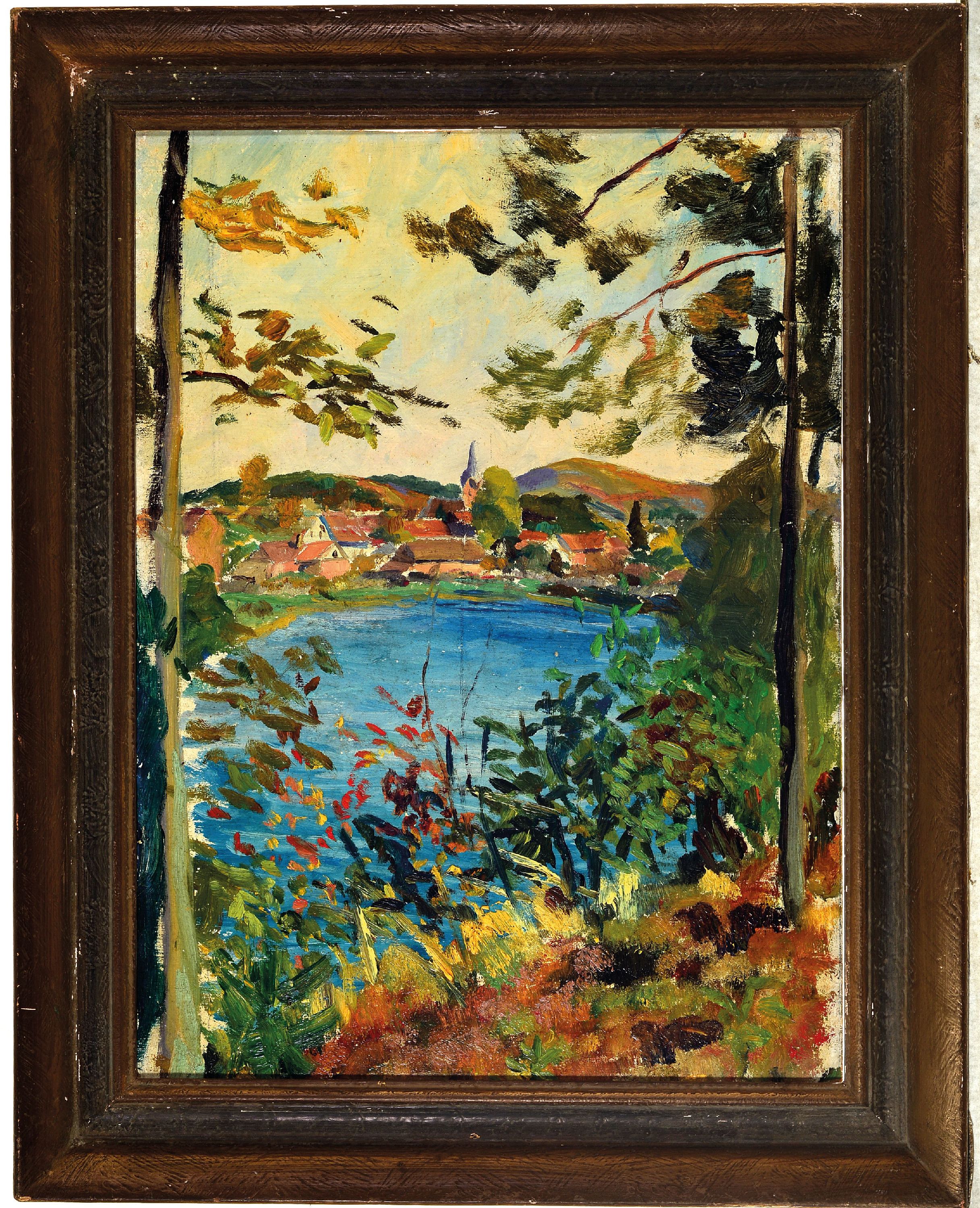 Detail k: Willi Deutschmann, 1880-1960, "Wasgau-Maler" , Ludwigswinkel, Öl/Karton, unsigniert, verso bez., 43x32 cm, Rahmen 53x43 cm