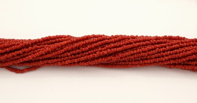 27010645b - Ausgefallenes Korallen-Collier, vermutlich aus Afrika, Seitenstränge 20 rhg., ...