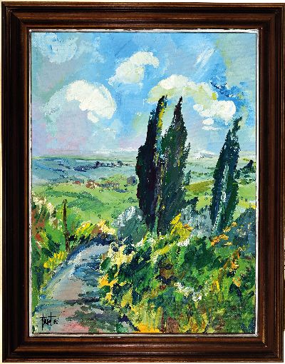 27010653k - Georg Günther Zeuner, 1923 Dresden-2011 Speyer, ´Wingertweg´, 1980, Acryl/Lwd, signiert ...