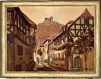 27010660k - Hans Rolf Peter, 1926 Neustadt-2020, Blick durch Hambach auf das Schloß, signiert, ...