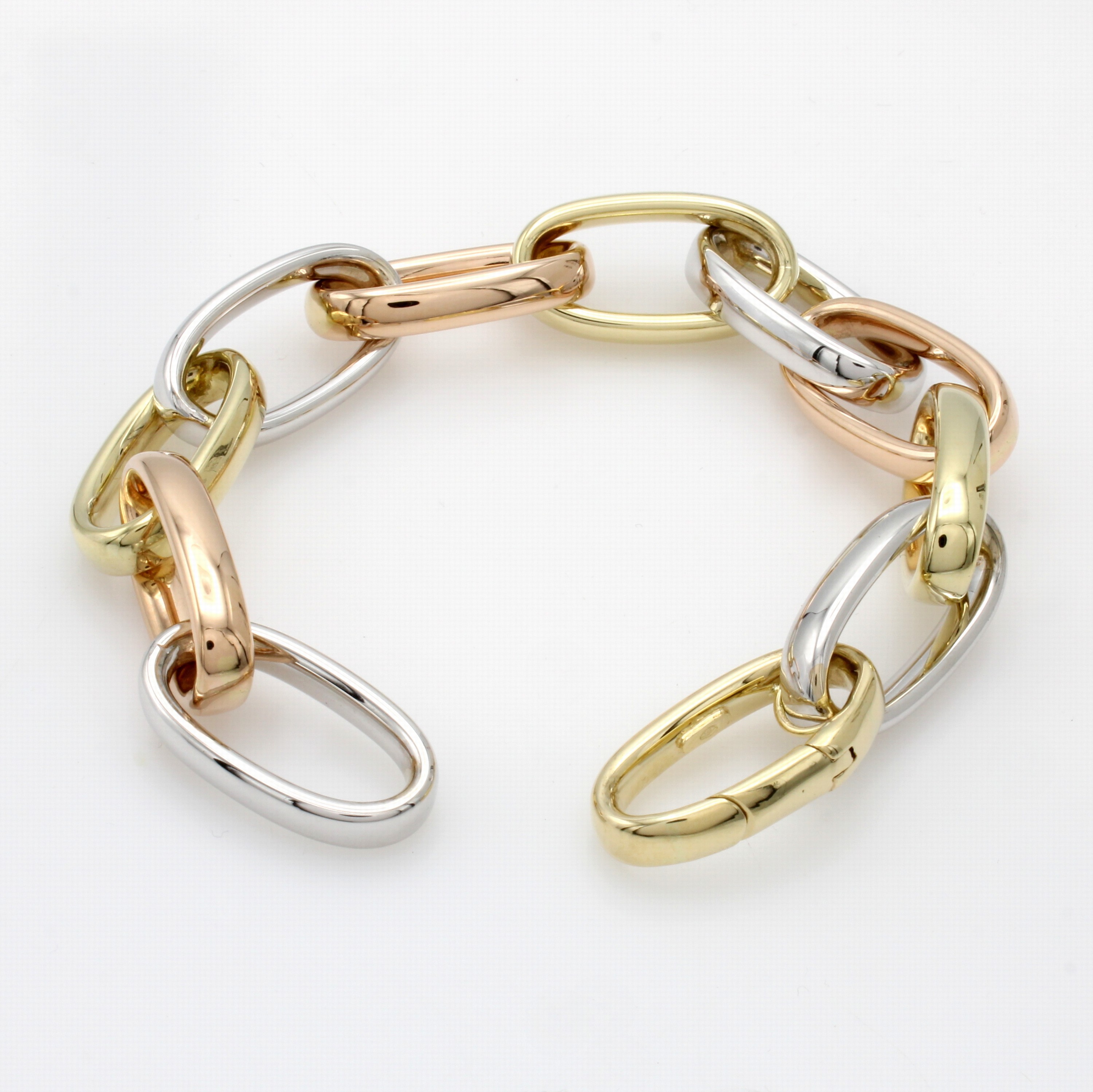 Image 27011149 - Armband, GG/RG/WG 585/000, ovale Glieder, B.ca. 14 mm, integrierte Schließe, L. ca. 22 ...