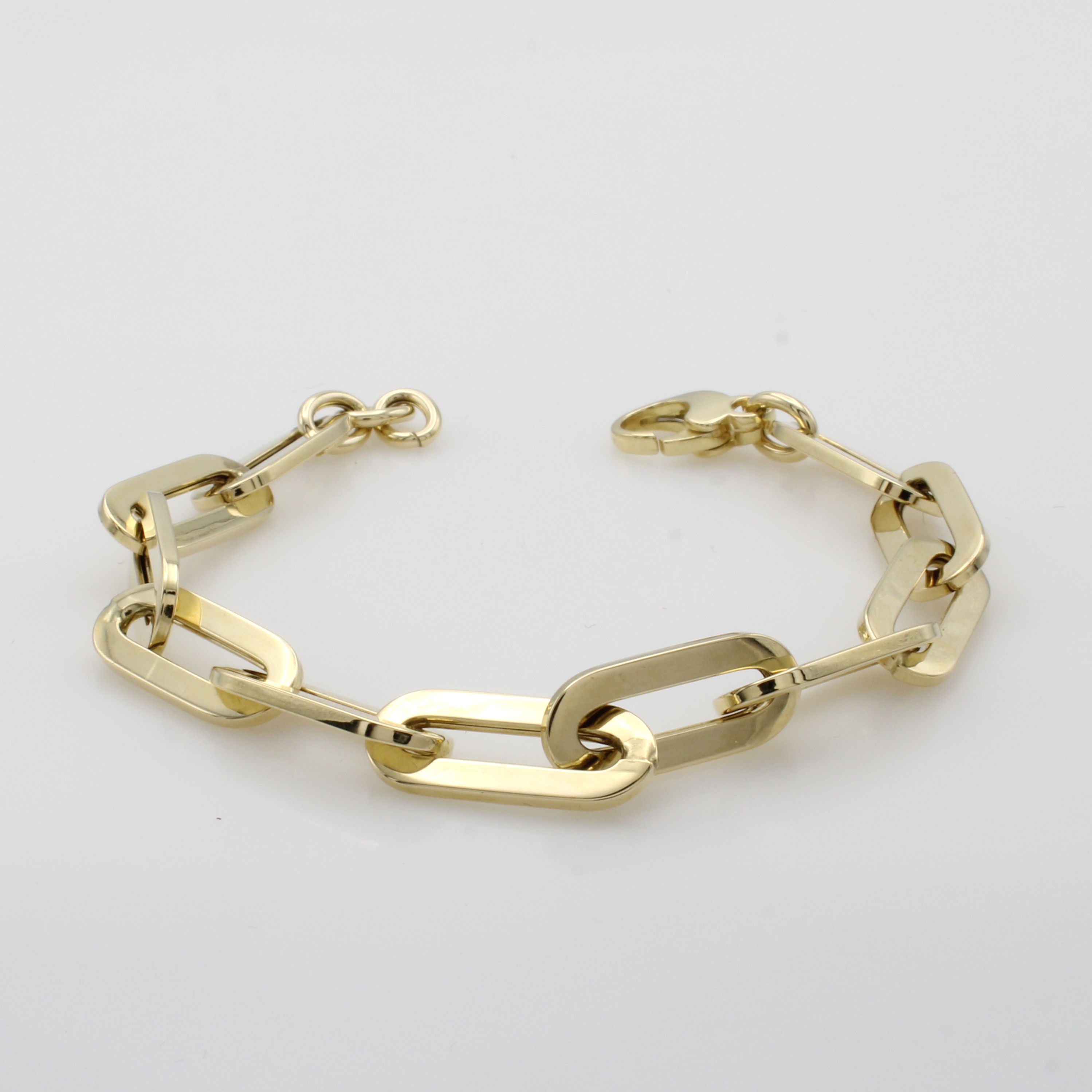 Image 27011150 - Armband, GG 585/000, flache ovale Glieder, B. ca. 8 mm, Karabinerschl., L. ca. 19 cm