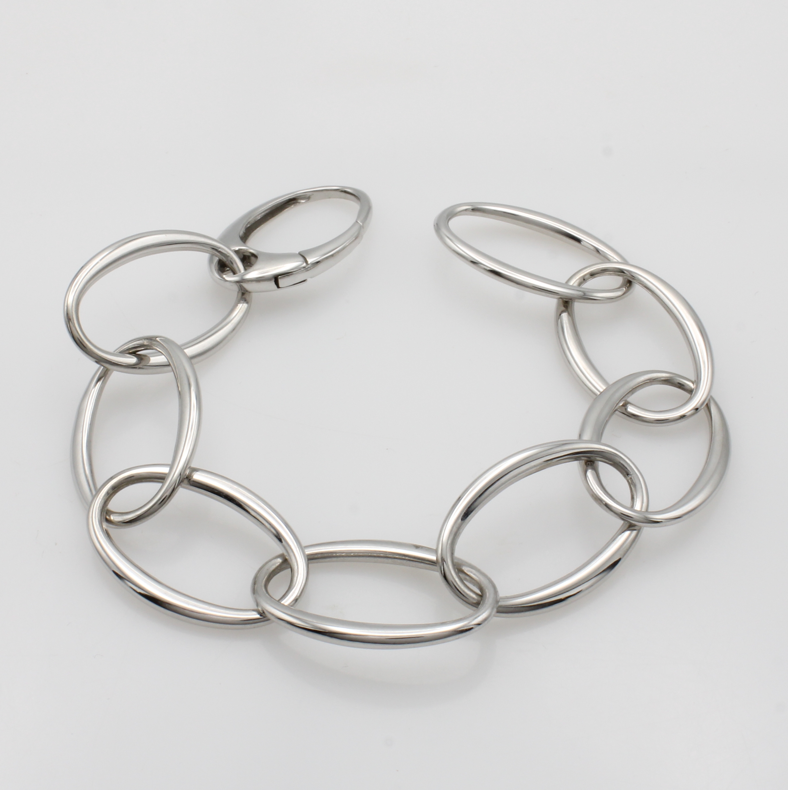 Image 27011161 - Armband, WG 585/000, große ovale Glieder, D. ca. 18 mm, integrierte Schließe, L. ca. ...