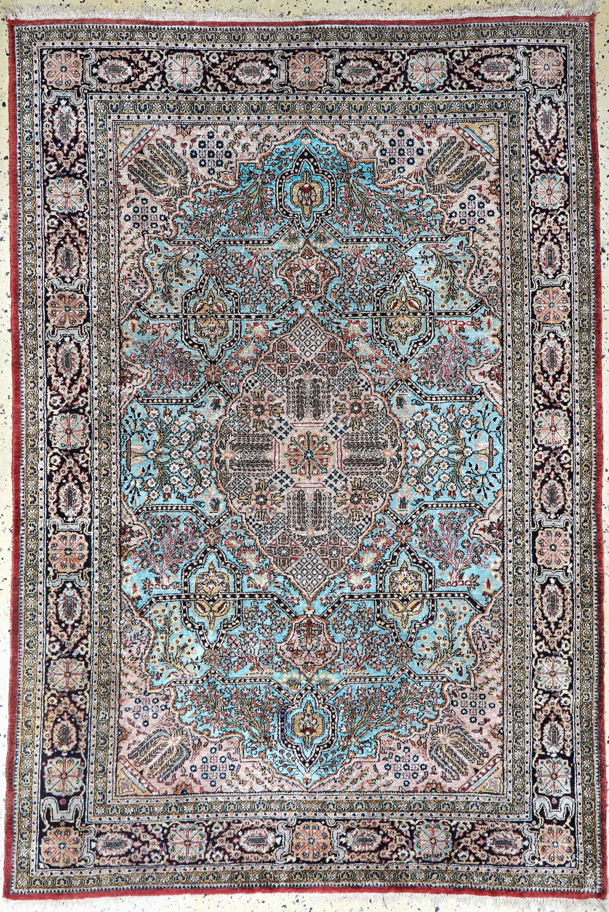Ghom Seide, Persien, Mitte 20.Jhd, reine Naturseide, ca. 205 x 140 cm, EHZ: 2