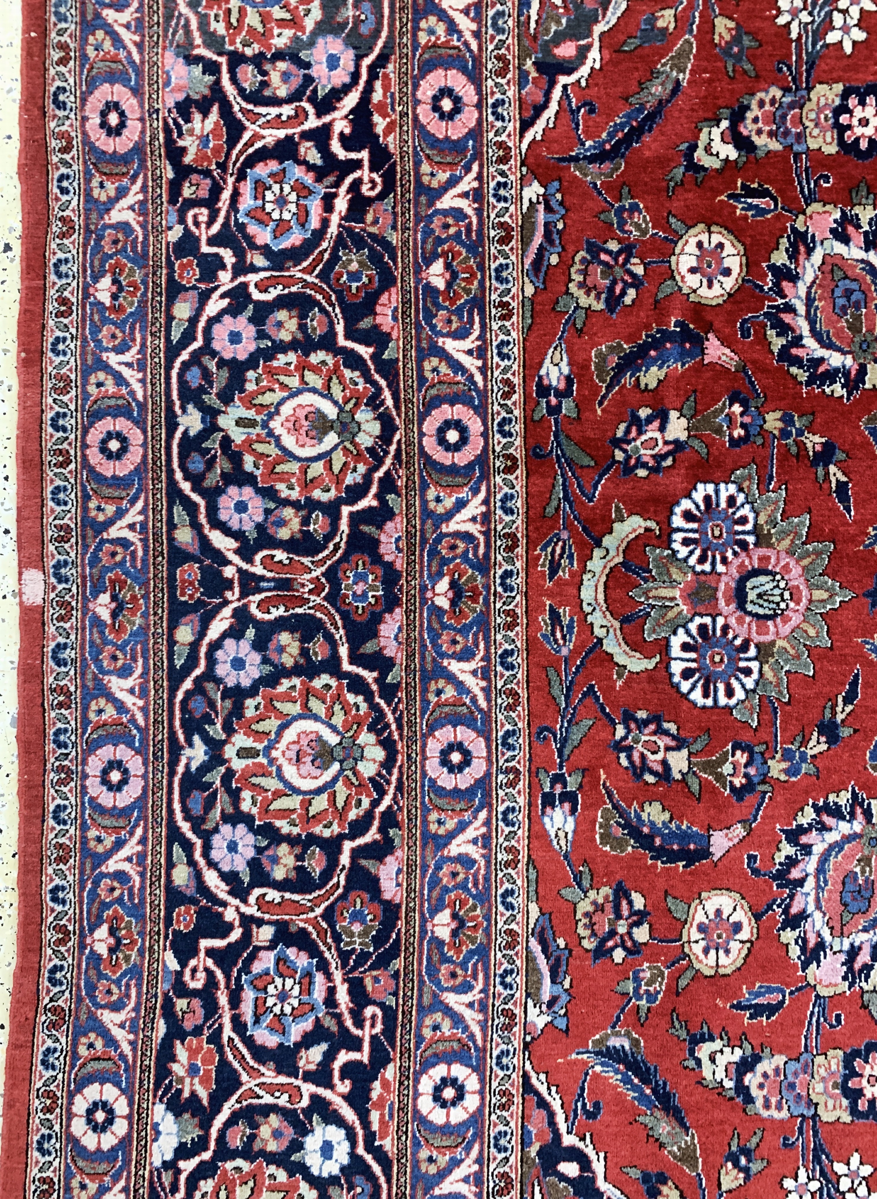 Detail d: Keschan, Persien, Mitte 20.Jhd, Wolle auf Baumwolle, ca. 500 x 330 cm, EHZ: 2-3