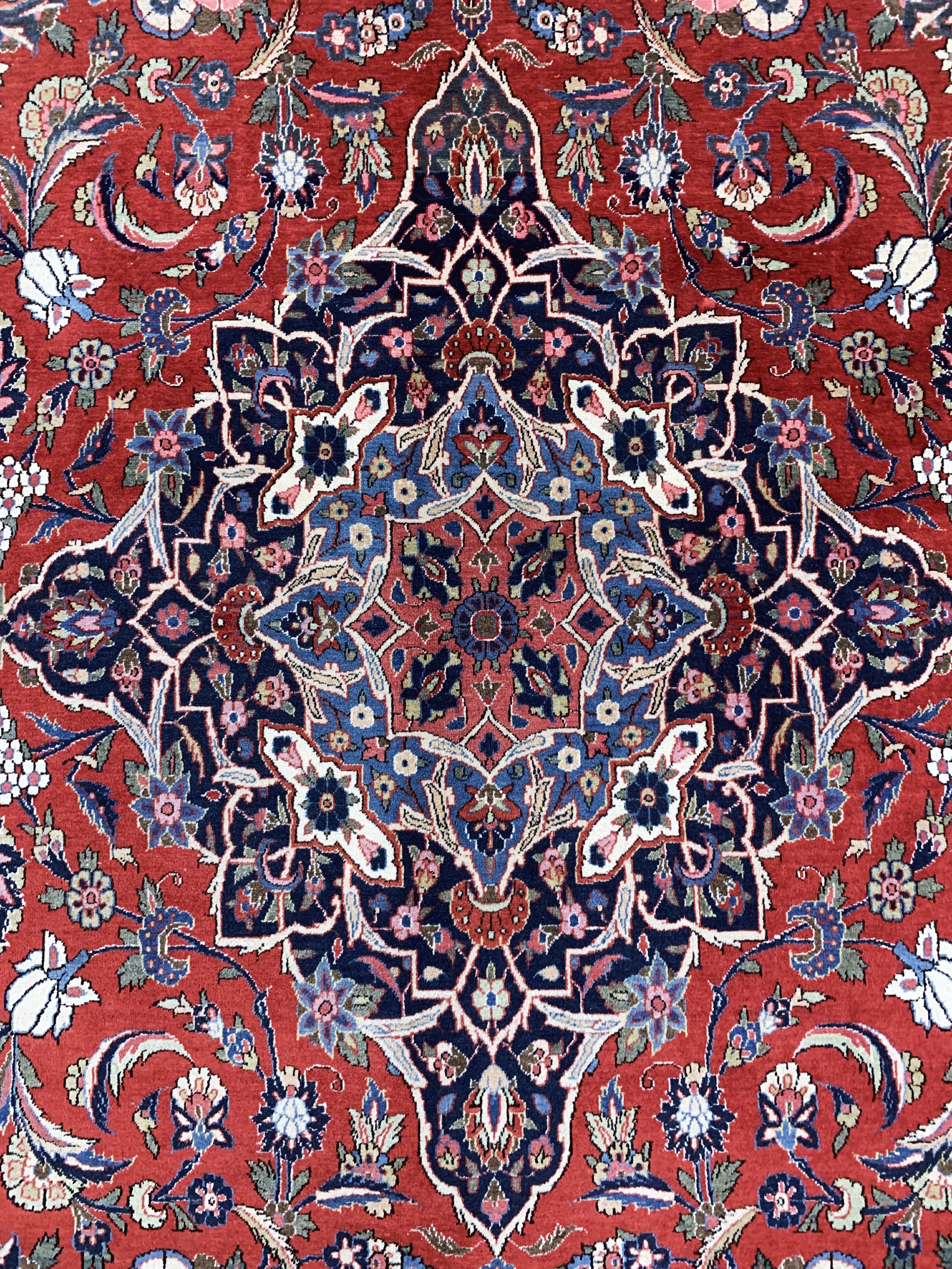 Detail e: Keschan, Persien, Mitte 20.Jhd, Wolle auf Baumwolle, ca. 500 x 330 cm, EHZ: 2-3