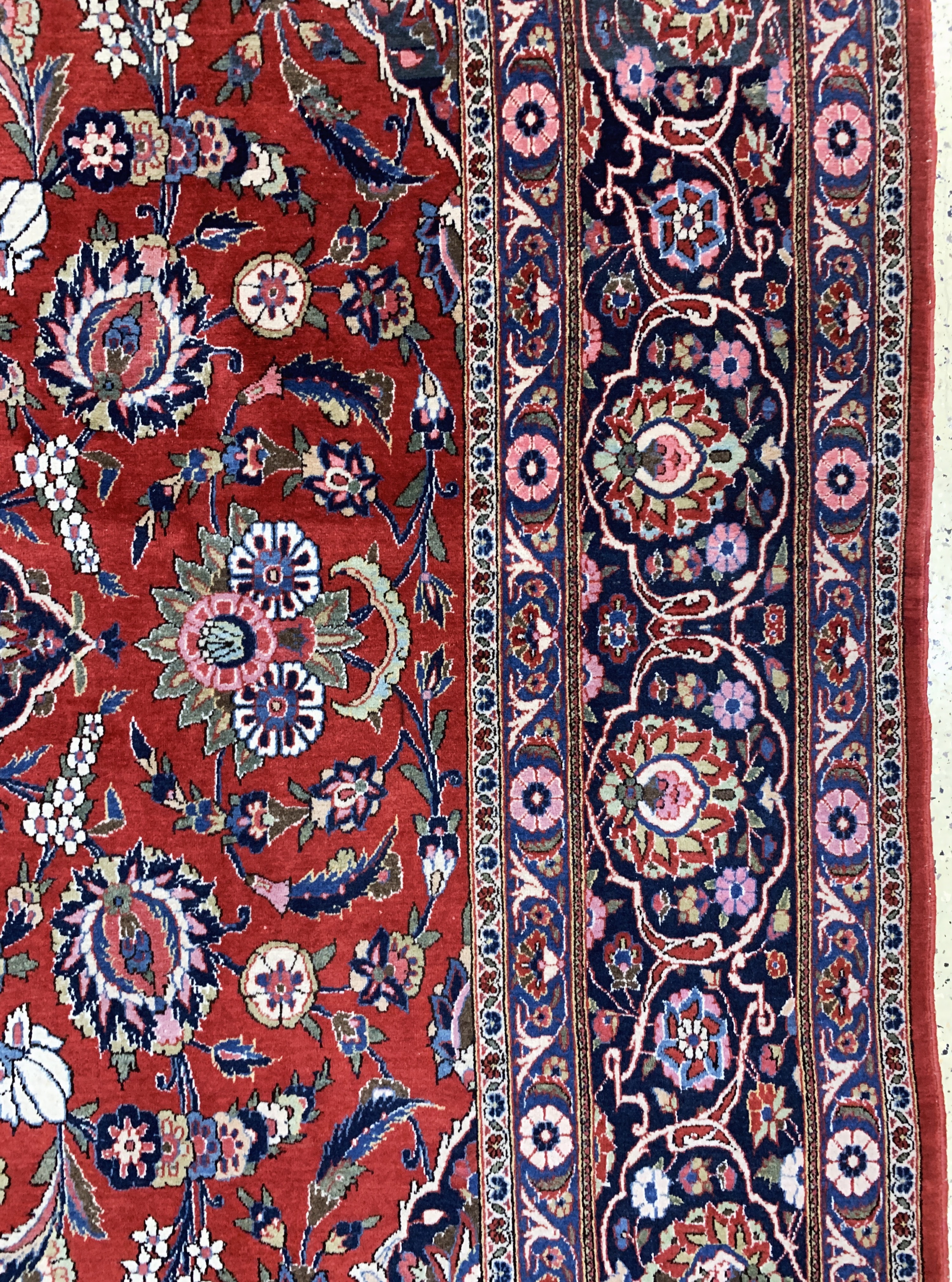 Detail f: Keschan, Persien, Mitte 20.Jhd, Wolle auf Baumwolle, ca. 500 x 330 cm, EHZ: 2-3