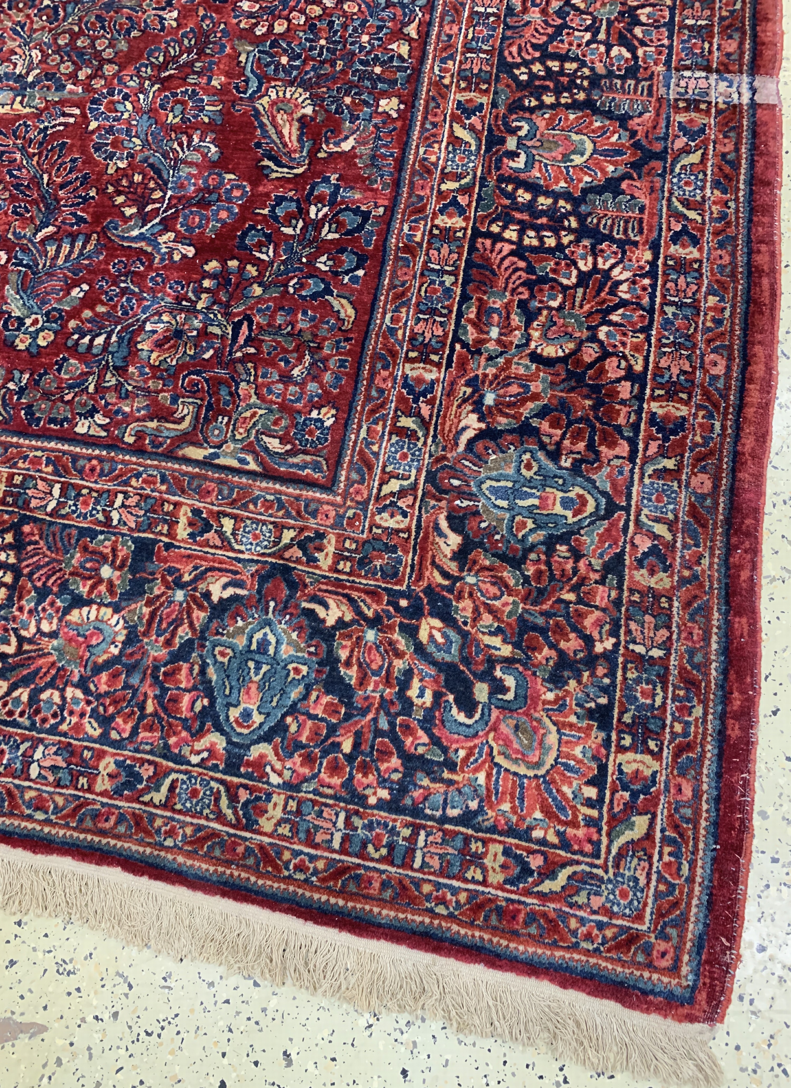 Detail a: Us Re-Import Sarogh, Persien, Anfang 20.Jhd, Wolle auf Baumwolle, ca. 545 x 320 cm,EHZ: 2, (kleine restaurierungen)