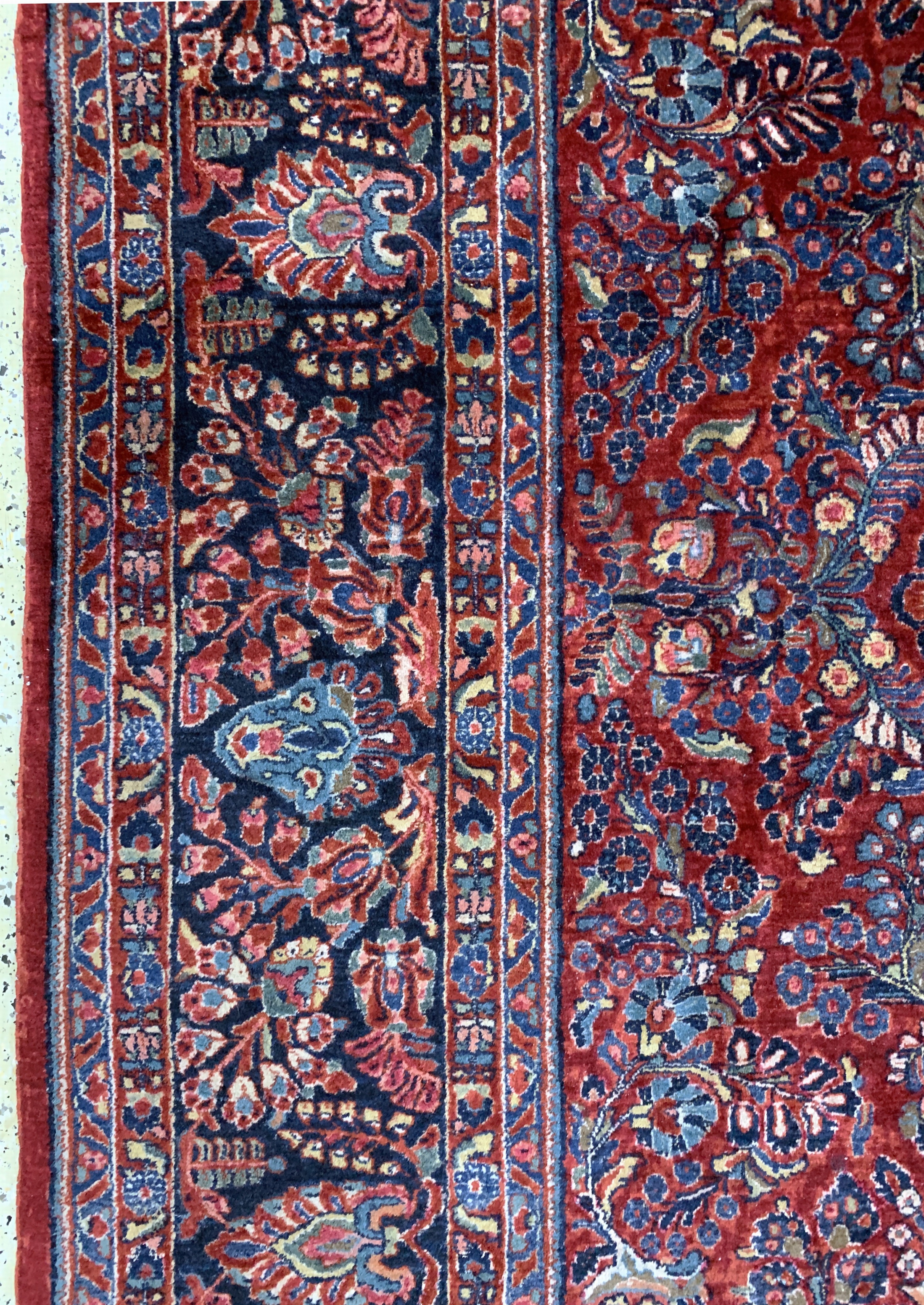 Detail d: Us Re-Import Sarogh, Persien, Anfang 20.Jhd, Wolle auf Baumwolle, ca. 545 x 320 cm,EHZ: 2, (kleine restaurierungen)