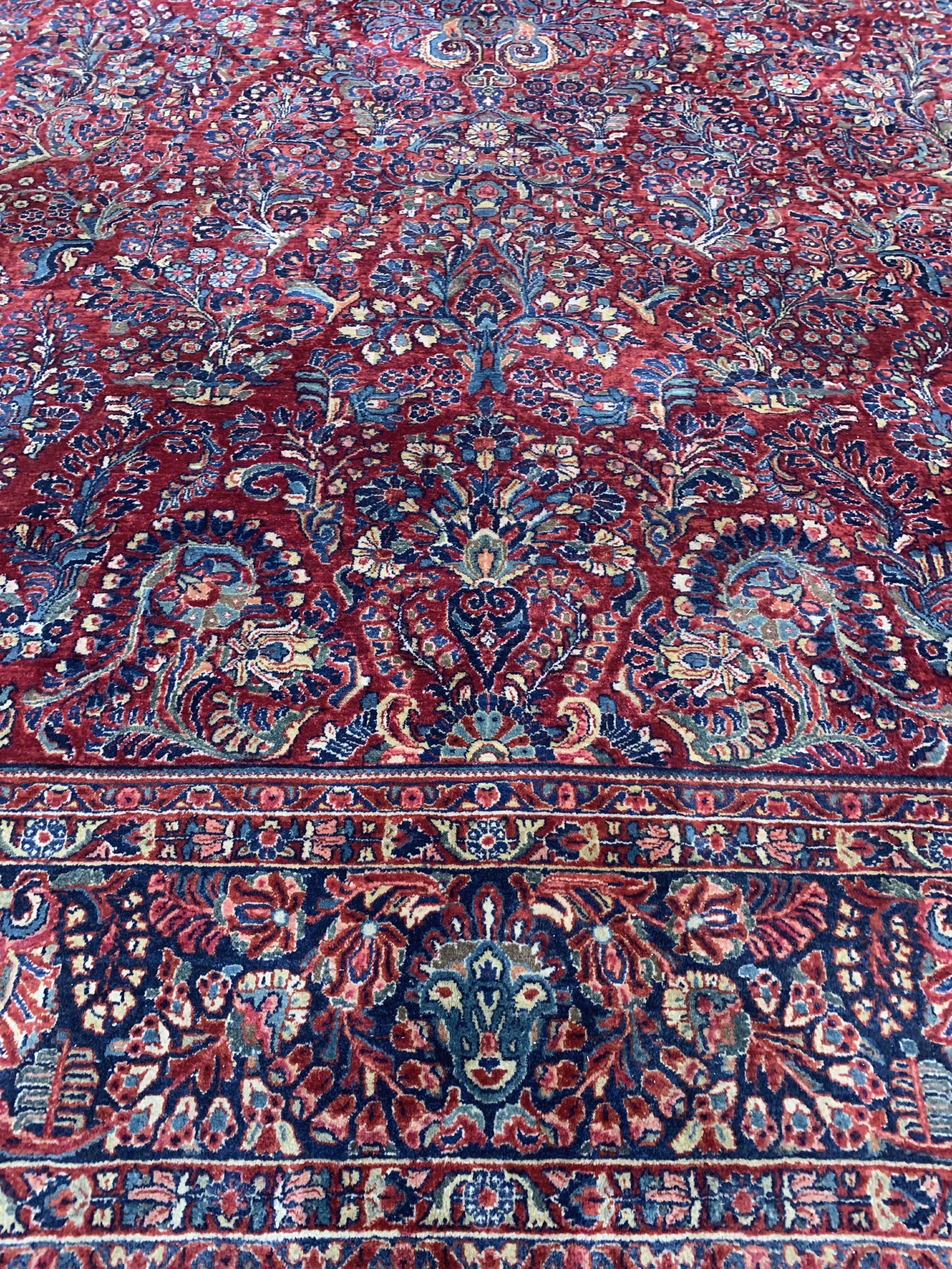 Detail k: Us Re-Import Sarogh, Persien, Anfang 20.Jhd, Wolle auf Baumwolle, ca. 545 x 320 cm,EHZ: 2, (kleine restaurierungen)