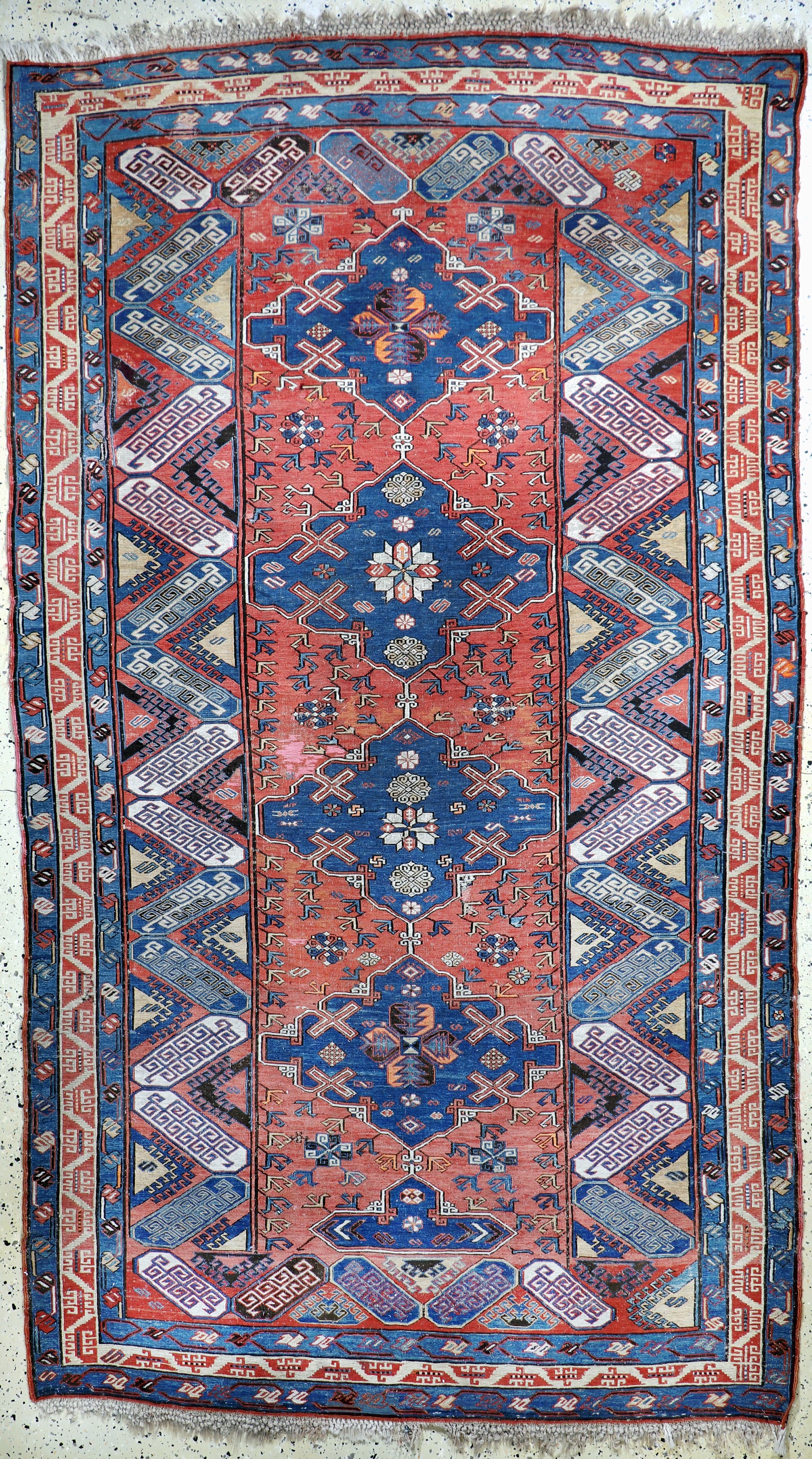 Antiker Sumakh, Kaukasus, 19.Jhd, Wolle aufWolle, ca. 290 x 165 cm, EHZ: 2, (kleine Restaurierungen)